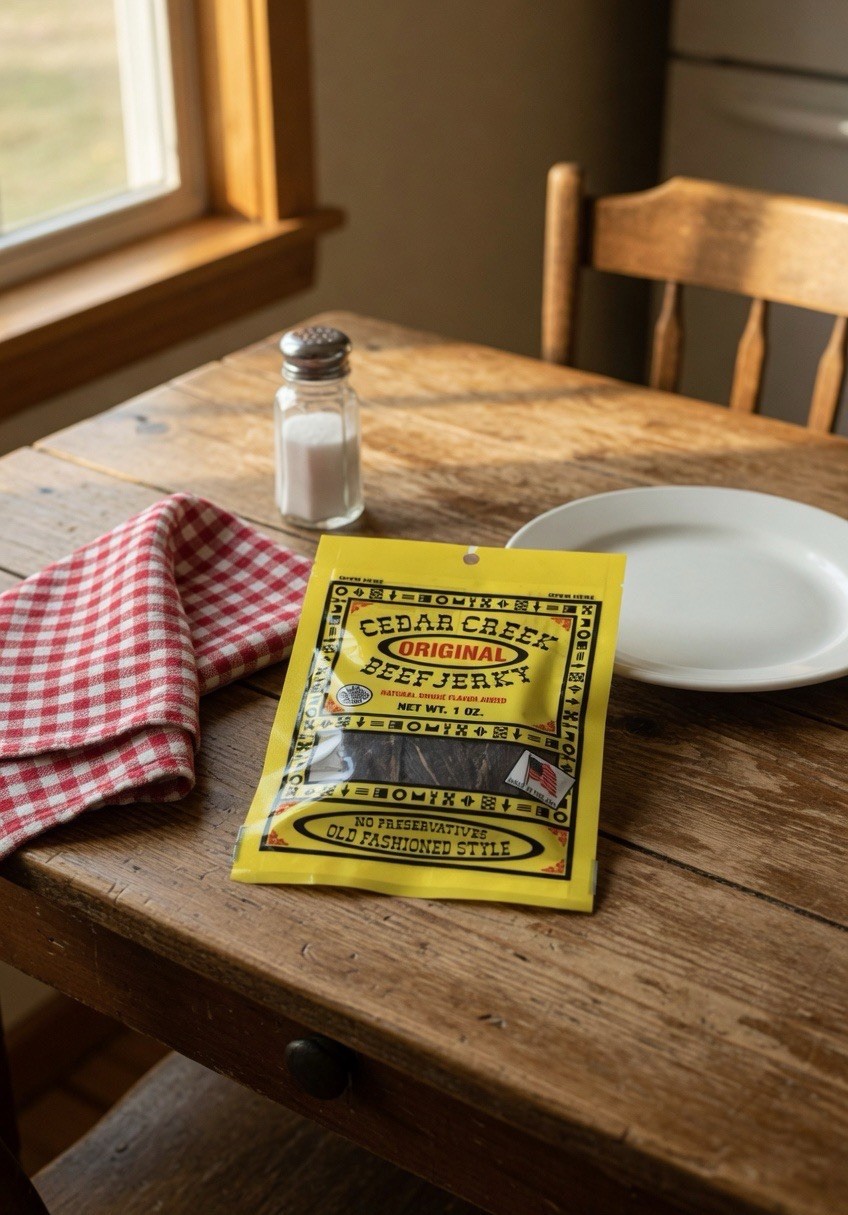 5-1 Oz bags Cedar Creek Original Beef Jerky Old Fashioned Style No Preservatives