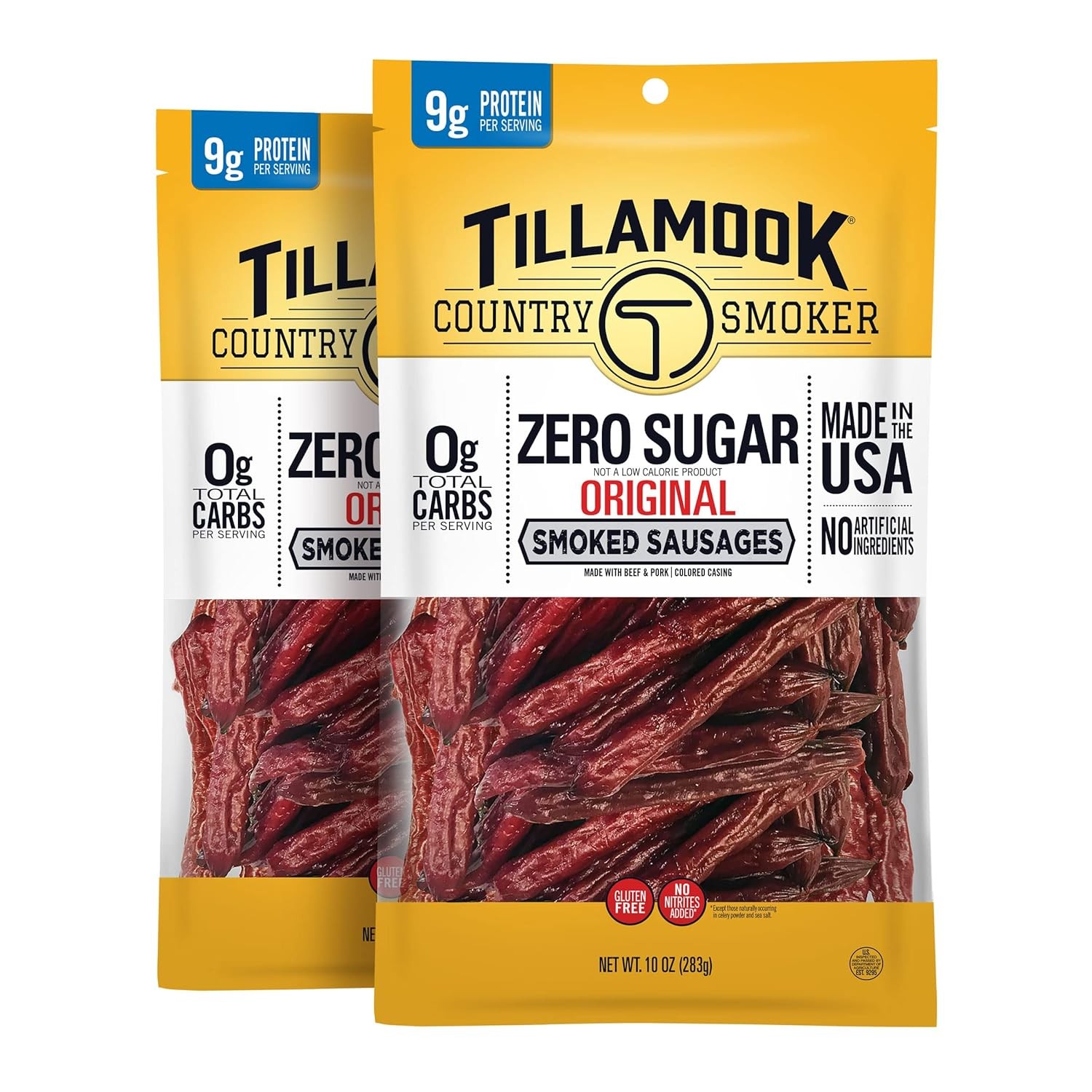 Tillamook Country Smoker Zero Sugar Original Keto 10 Ounce (Pack of 2)