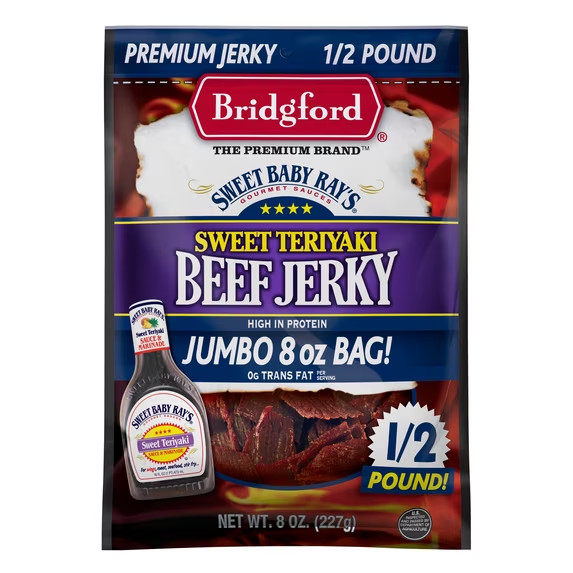 Bridgford Sweet Baby Ray’s Sweet Teriyaki Beef Jerky 8 oz