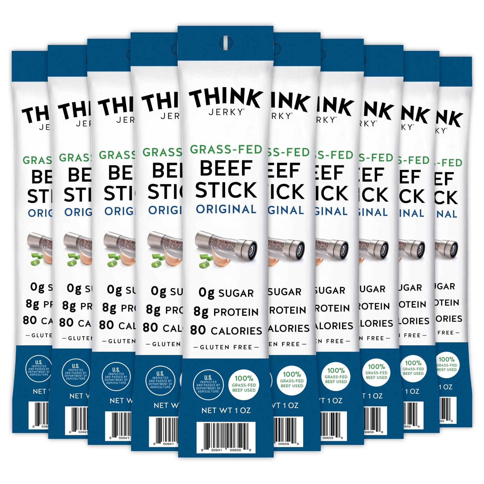 Think Jerky Original Beef Sticks, Gluten and Sugar Free, No Nitrates, Keto Paleo