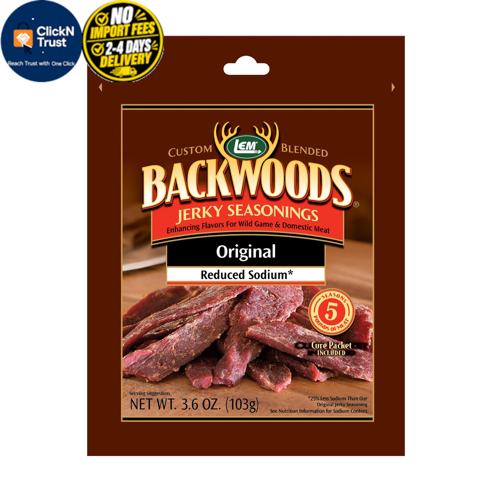 LEM Products Backwoods Reduced Sodium Original Jerky 80 Ounce (Pack of 1), 0