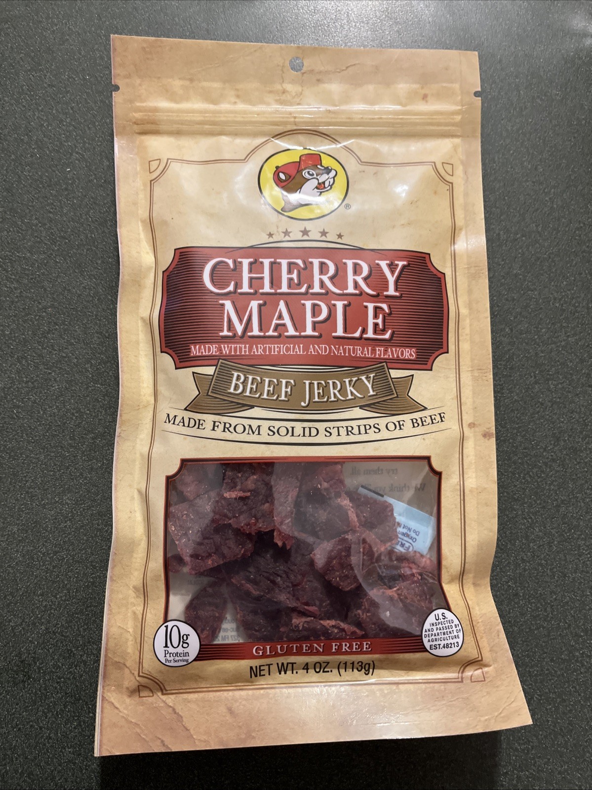 Buc-ee’s Cherry Maple Beef Jerky – Sweet & Savory Flavor, Tender Beef Snack New