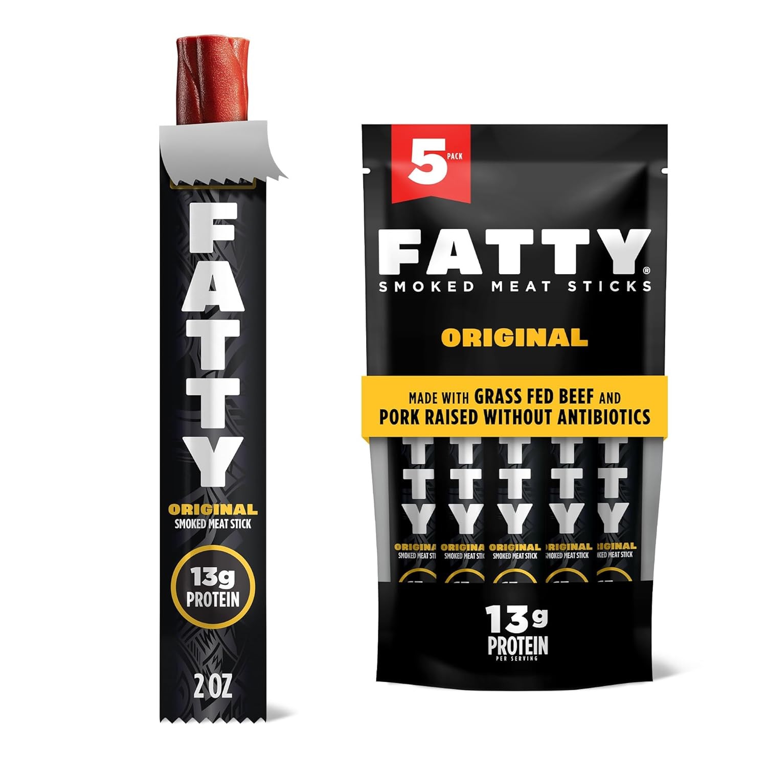 Grass Fed Beef Sticks Fatty Meat Snacks No Antibiotics Beef Pork Free Snacks