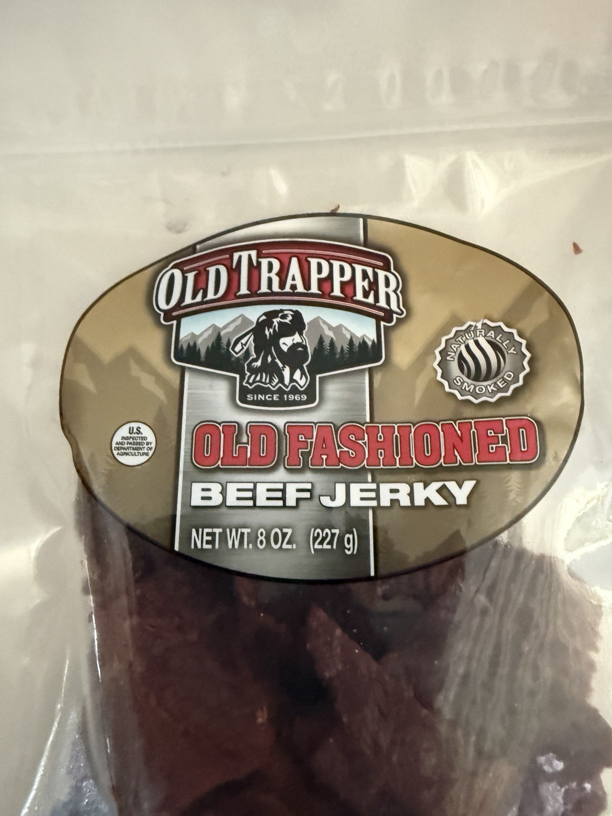 Old Trapper Old-Fashioned Beef Jerky – 8 Ounce Bag – New In Sealed Bag-Exp 10/27
