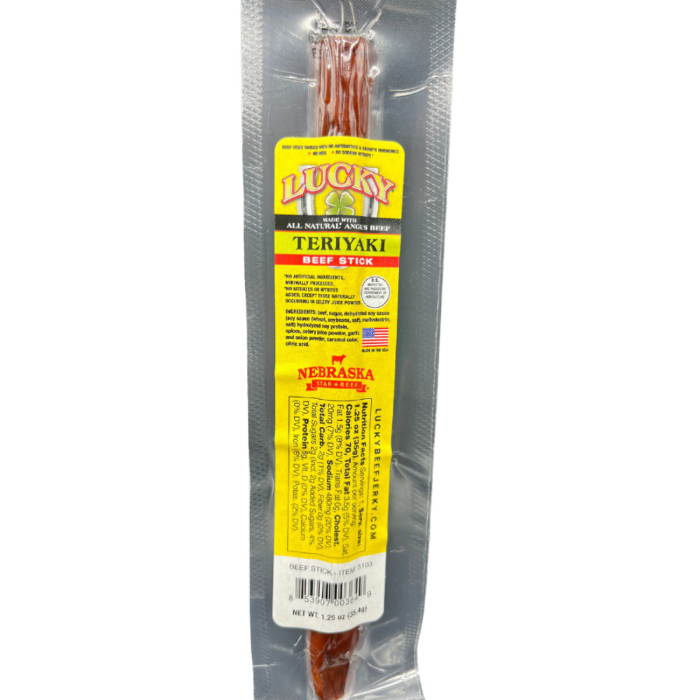 Teriyaki Beef Stick | Pack of 6 | 1.25 oz | Shipping Included | Nebraska Star Be