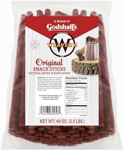 Weaver’s Original Snack Sticks 40oz Beef & Chicken 80 Mild Flavored Sticks