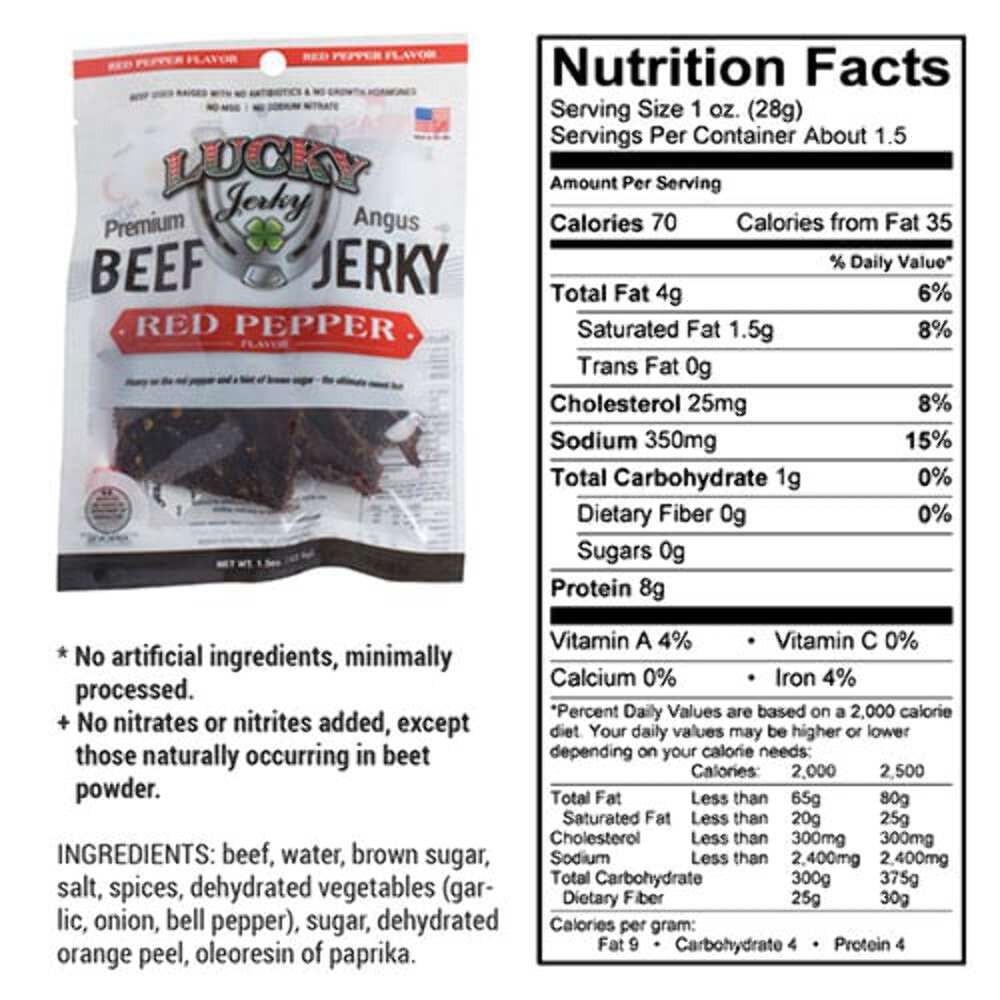 Red Pepper Beef Jerky | Pack of 6 | 1.5 oz | Nebraska Star Beef