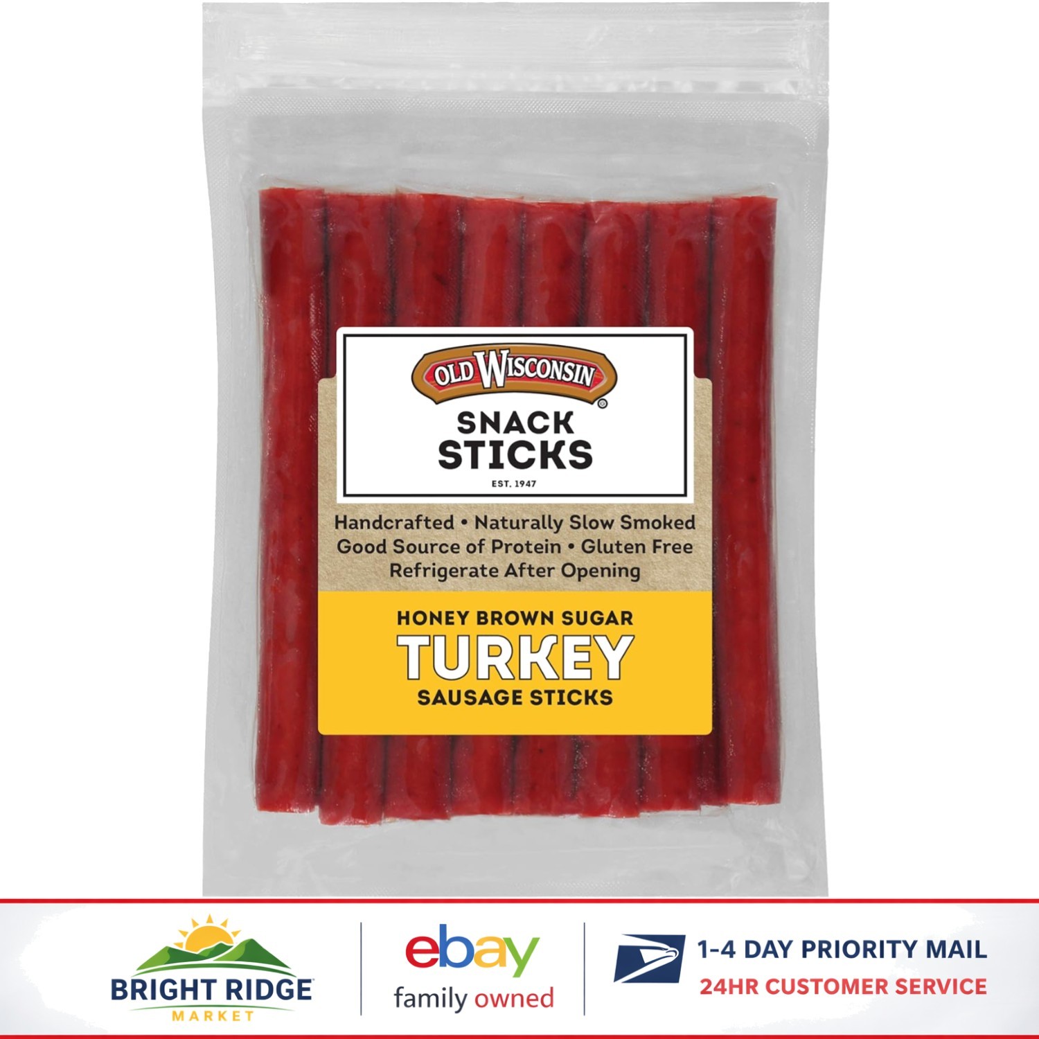 Honey Turkey Sausage Snack Sticks, Gluten Free, High Protein & Low Carb Treat