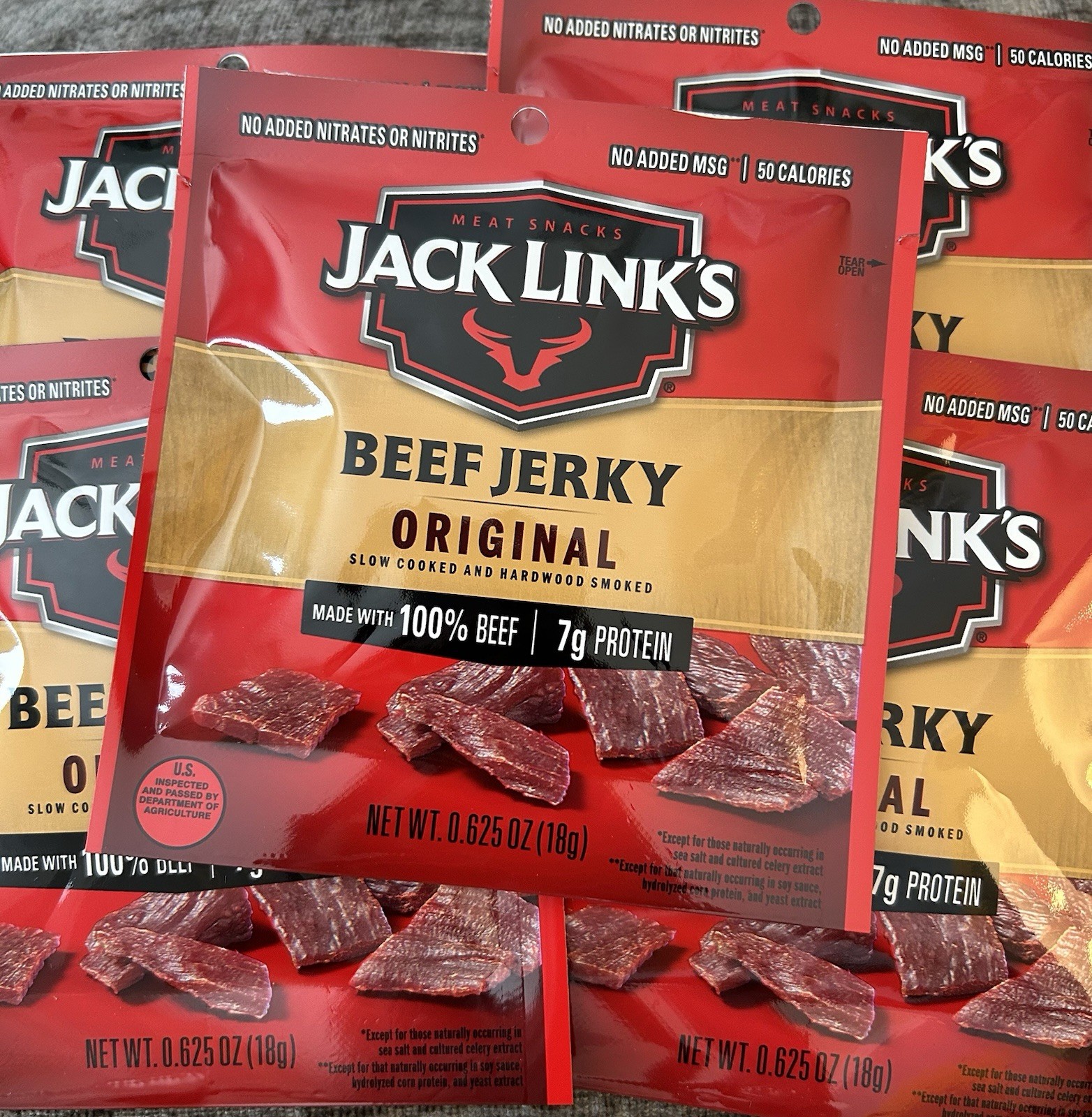 Beef Jerky 5 Count Multipack, Original, 5, 0.625 Oz. Bags – Flavorful Meat Snack