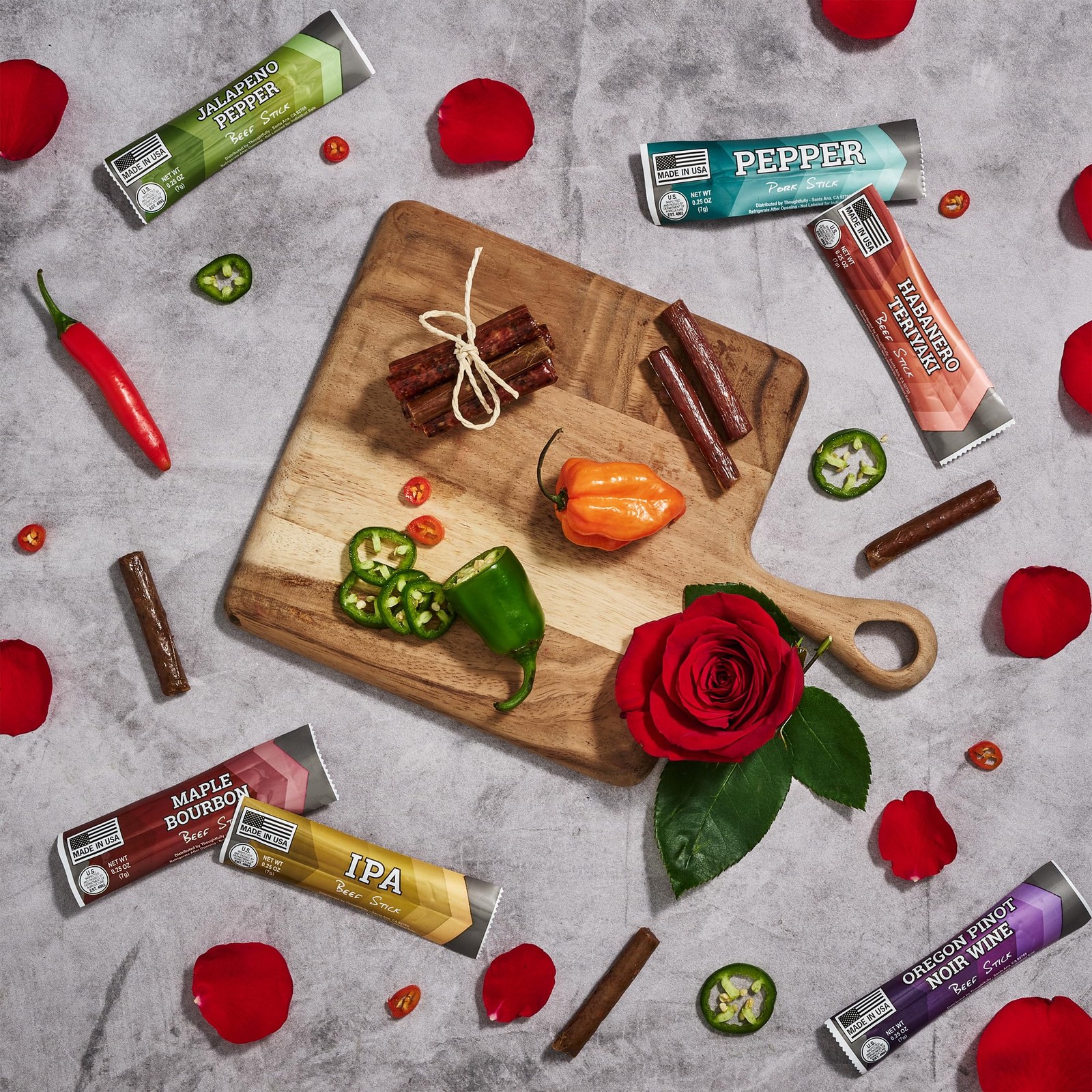 Valentine’s Day Gift for Men – Meat Heart with 14 Beef Pork Sticks – Heart-S…