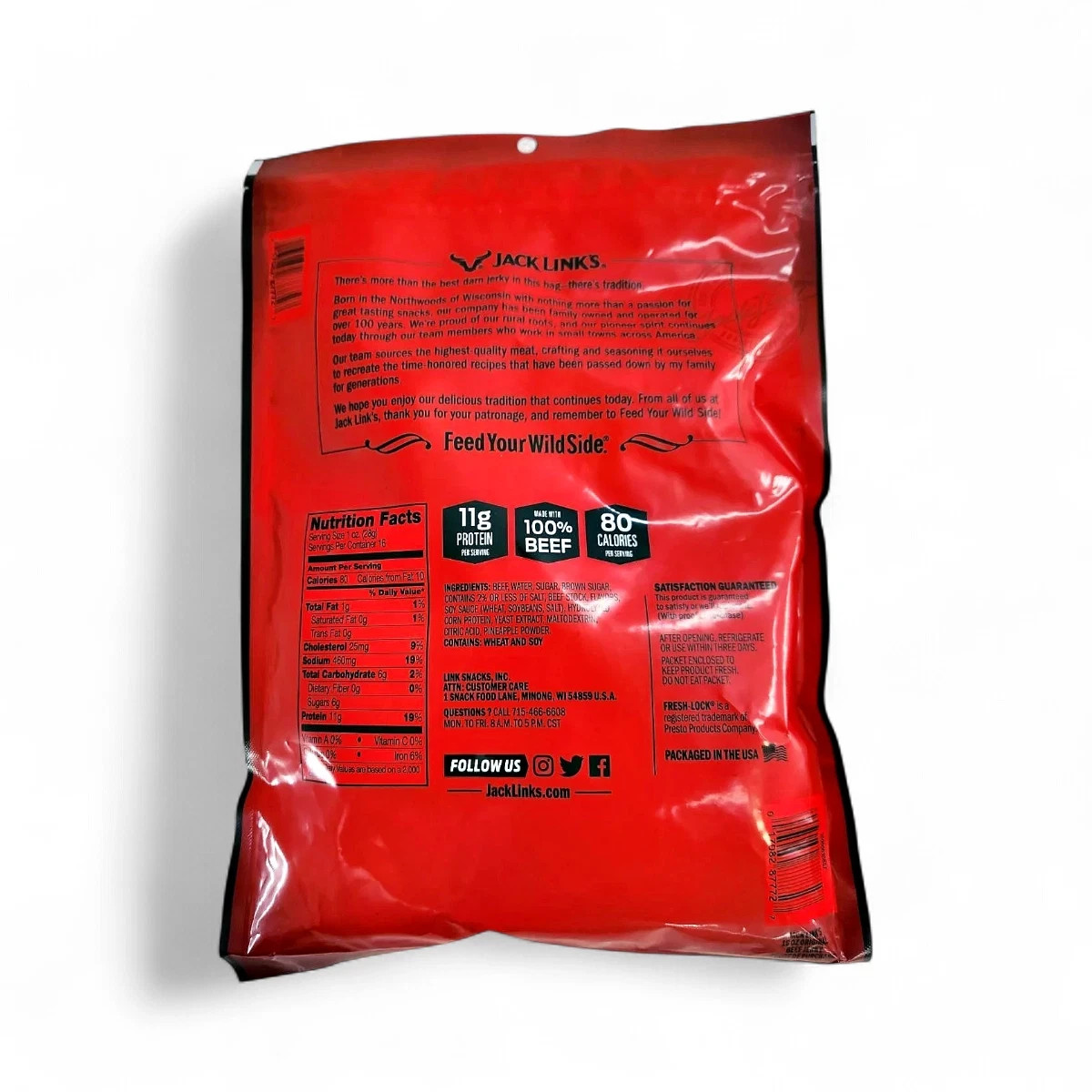 Jack Link’s Original Beef Jerky, The Pounder Bag – 16 oz