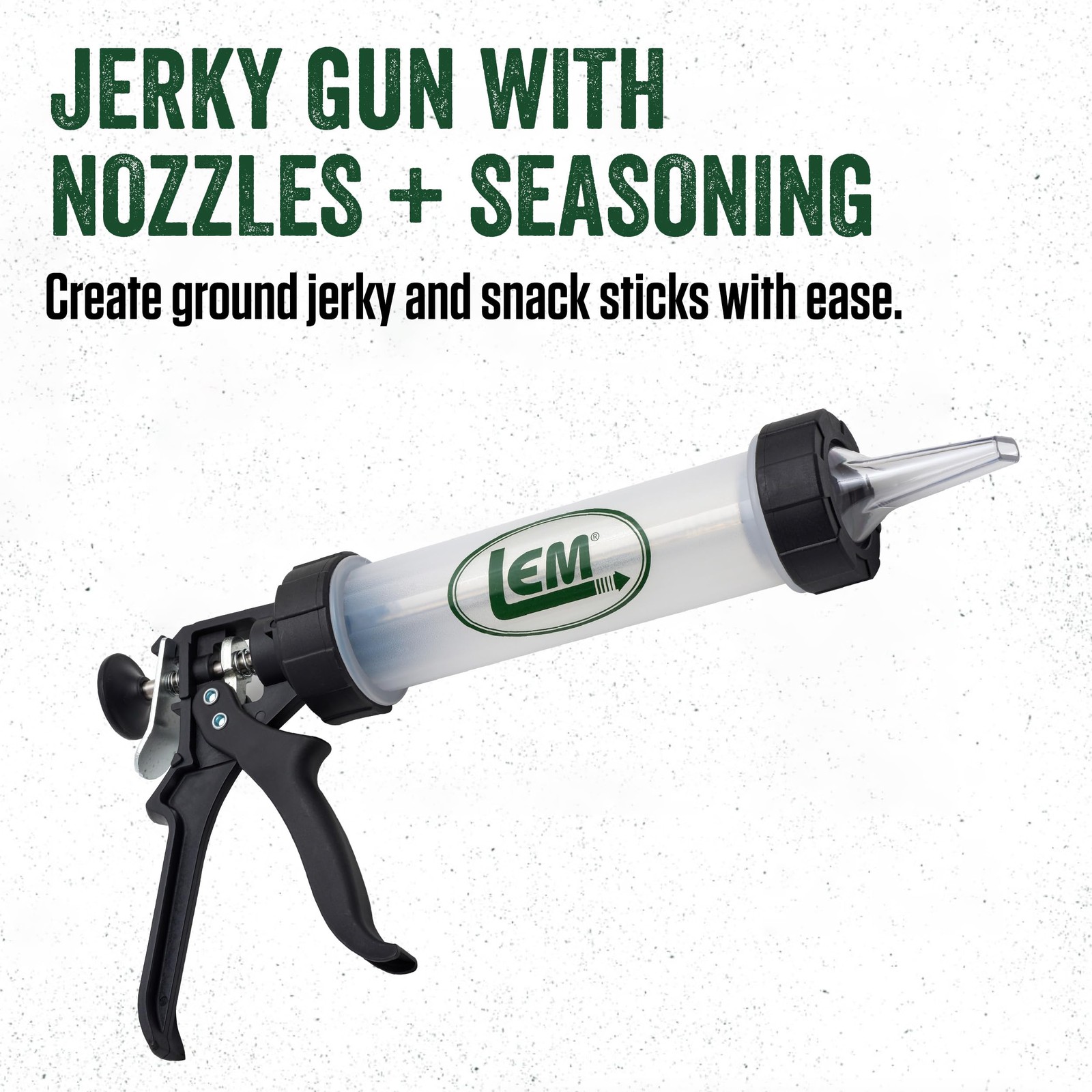LEM Products Jerky Gun, Heavy-Duty Beef 12 Ounce (Pack of 1), silver