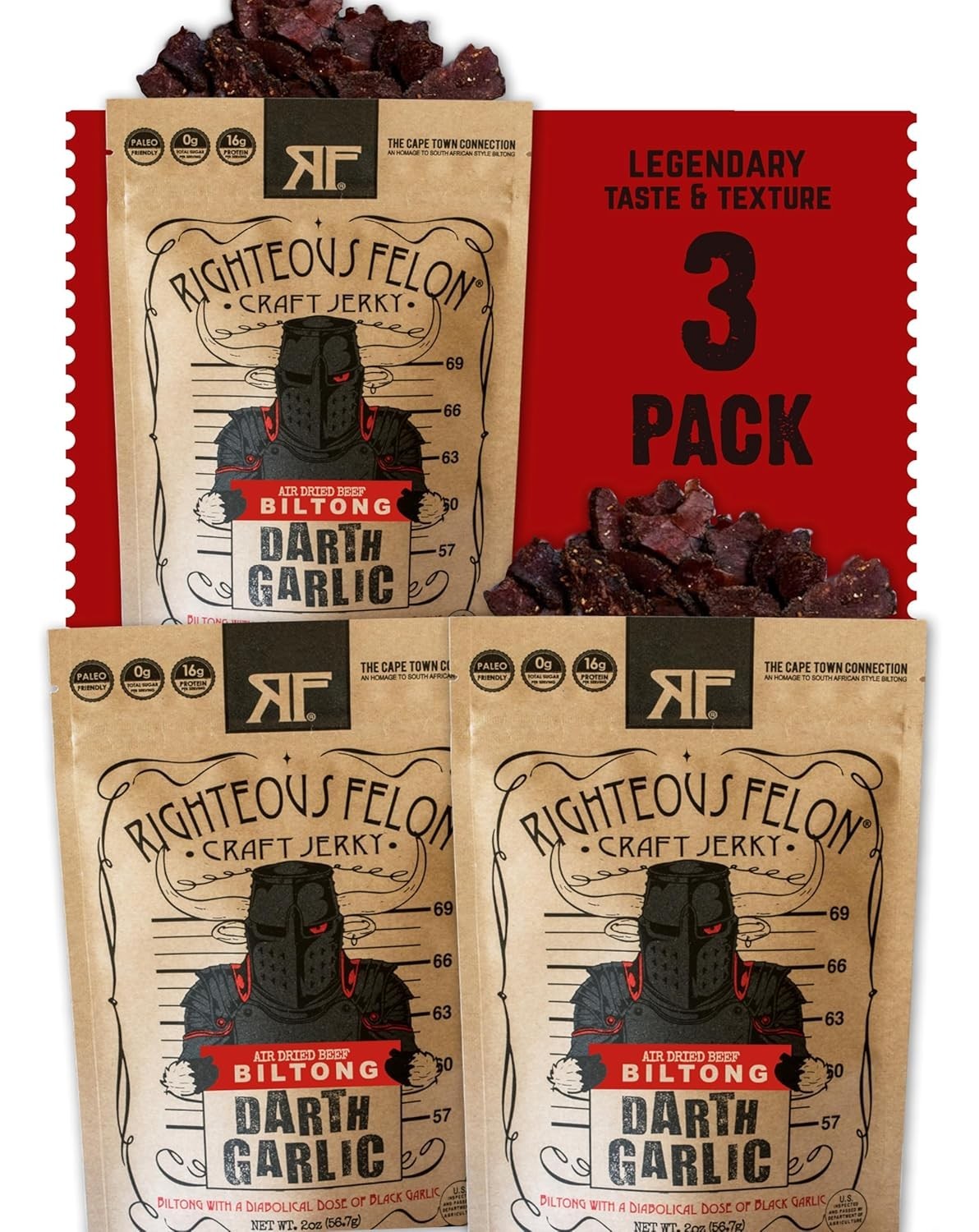 Air Dried Beef Biltong Snack KETO Paleo Gluten Free High Protein Hormone Free