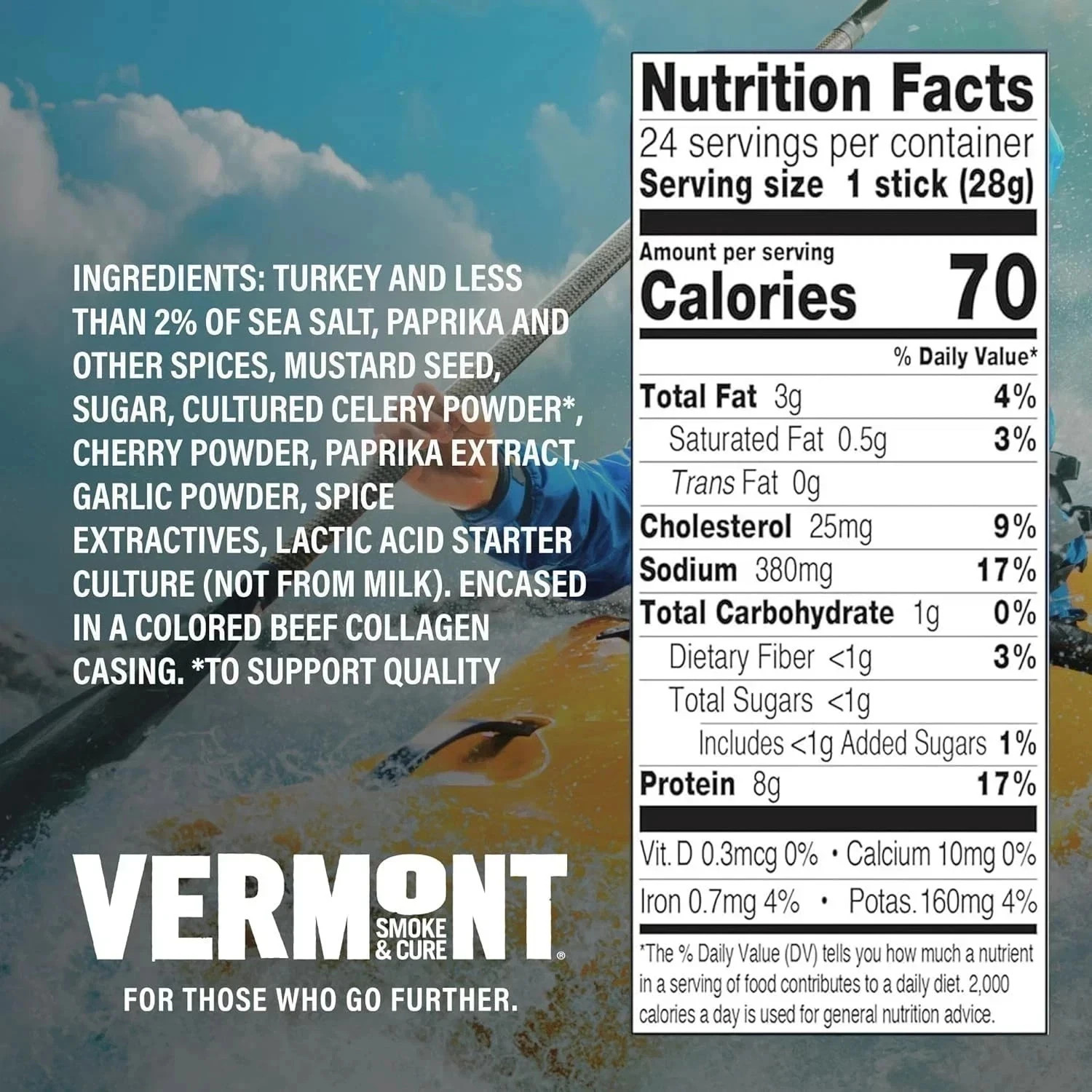 Vermont Smoke & Cure – Turkey Uncured Pepperoni Meat Sticks – Protein Snacks
