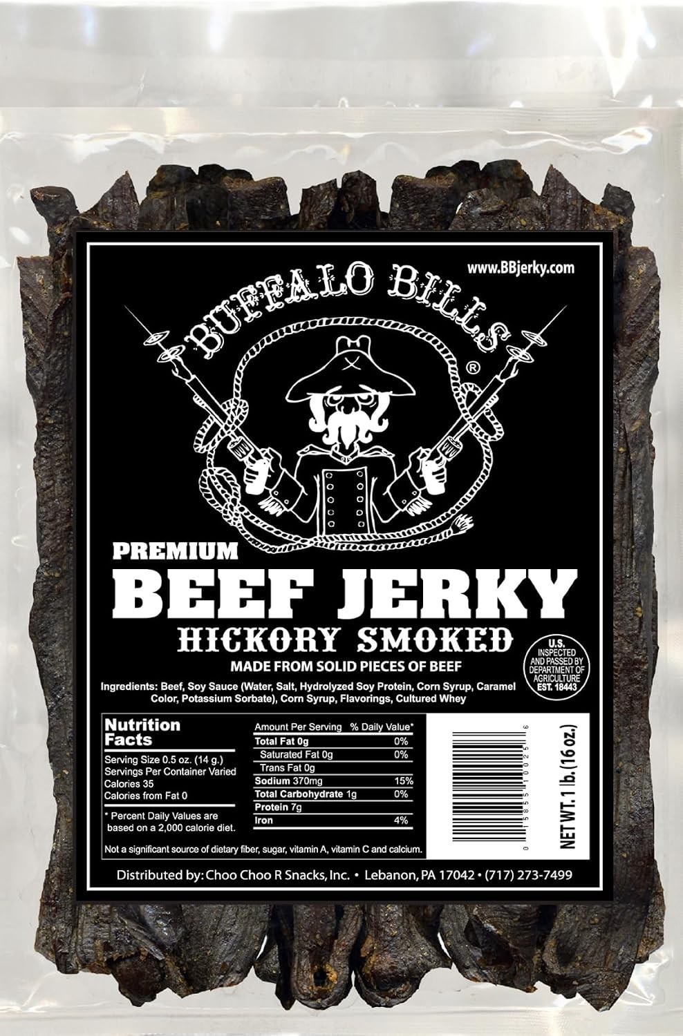 Buffalo Bills 16oz Premium Hickory Beef Jerky Pieces (hickory smoked jerky