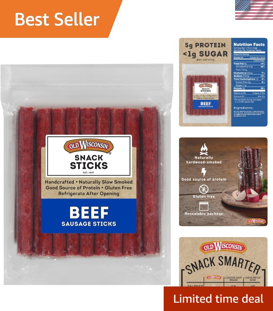 Delicious 26oz Smoked Beef Sausage Snacks – Resealable, No Fillers, Gluten-Free