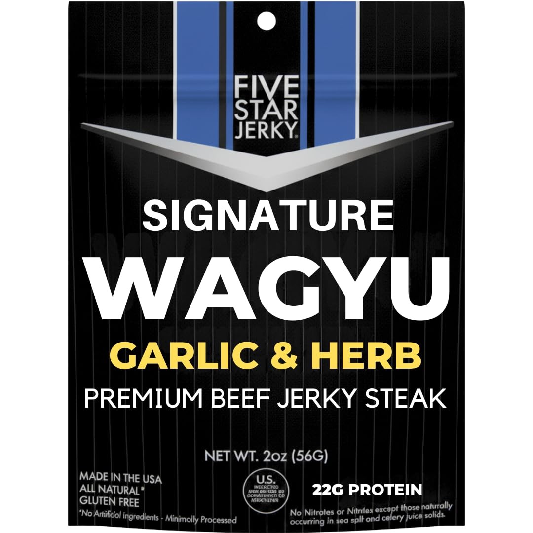 Five Star Wagyu Beef Jerky – Garlic & Herb 2Pack 4oz