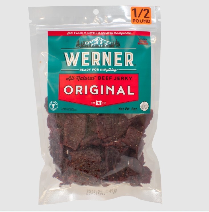 Werner Beef Jerky All Natural 8 Oz Original