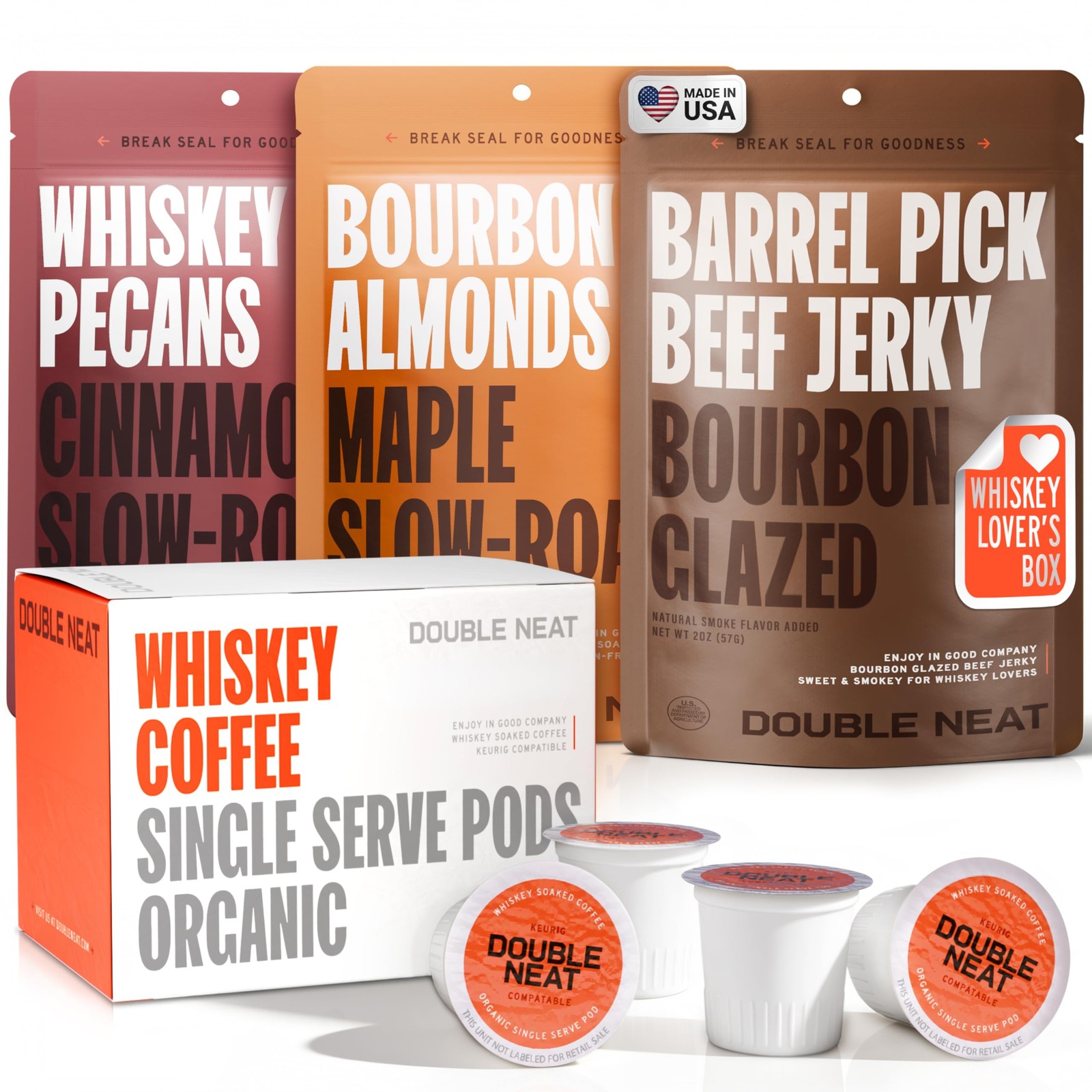 Double Neat Fathers Day Snack Gifts | Bourbon Snack Variety Pack | Gourmet St…