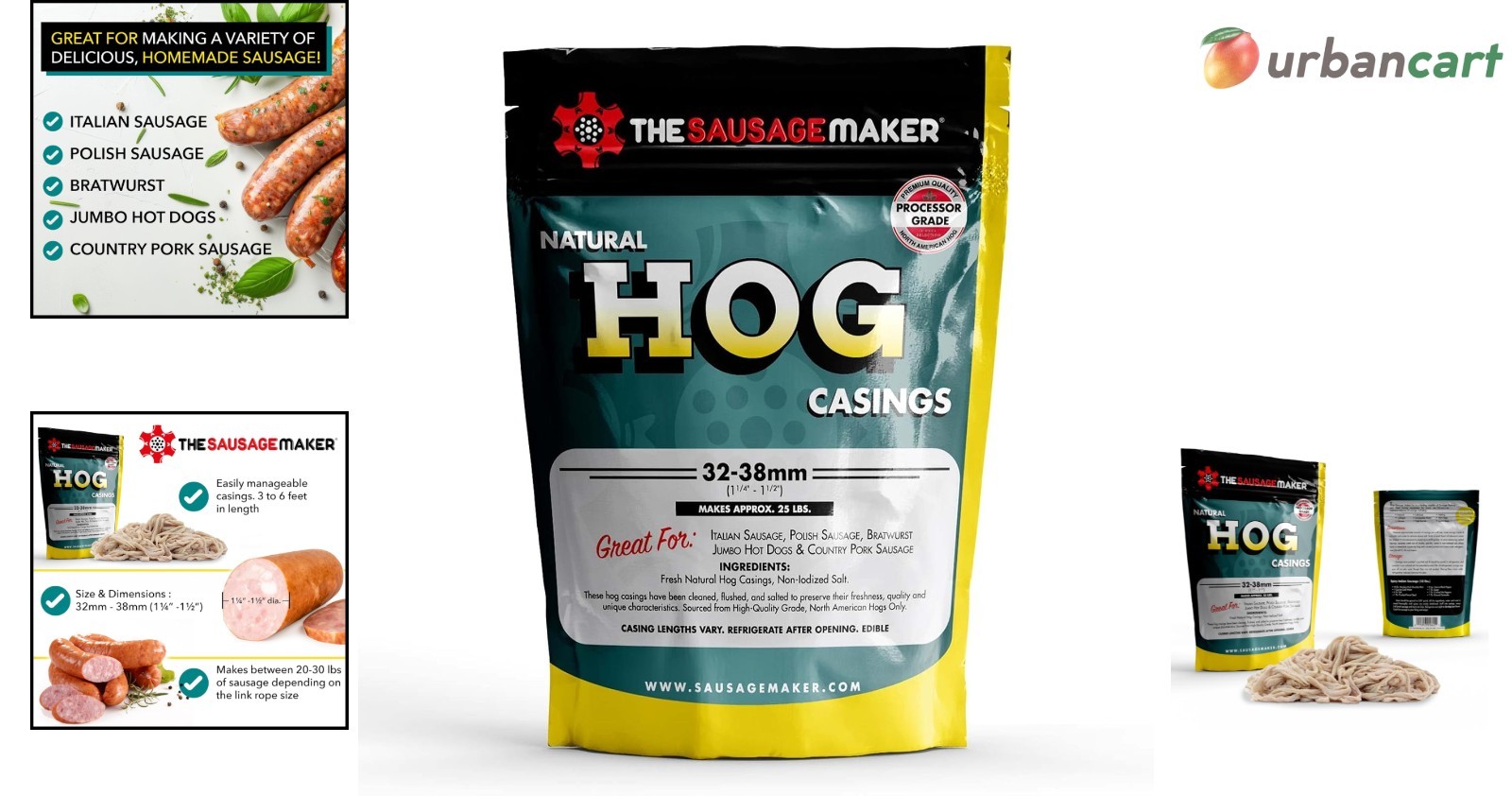 Natural Hog Sausage Casings (32-38mm) – Perfect for Homemade Sausages & Hot Dogs