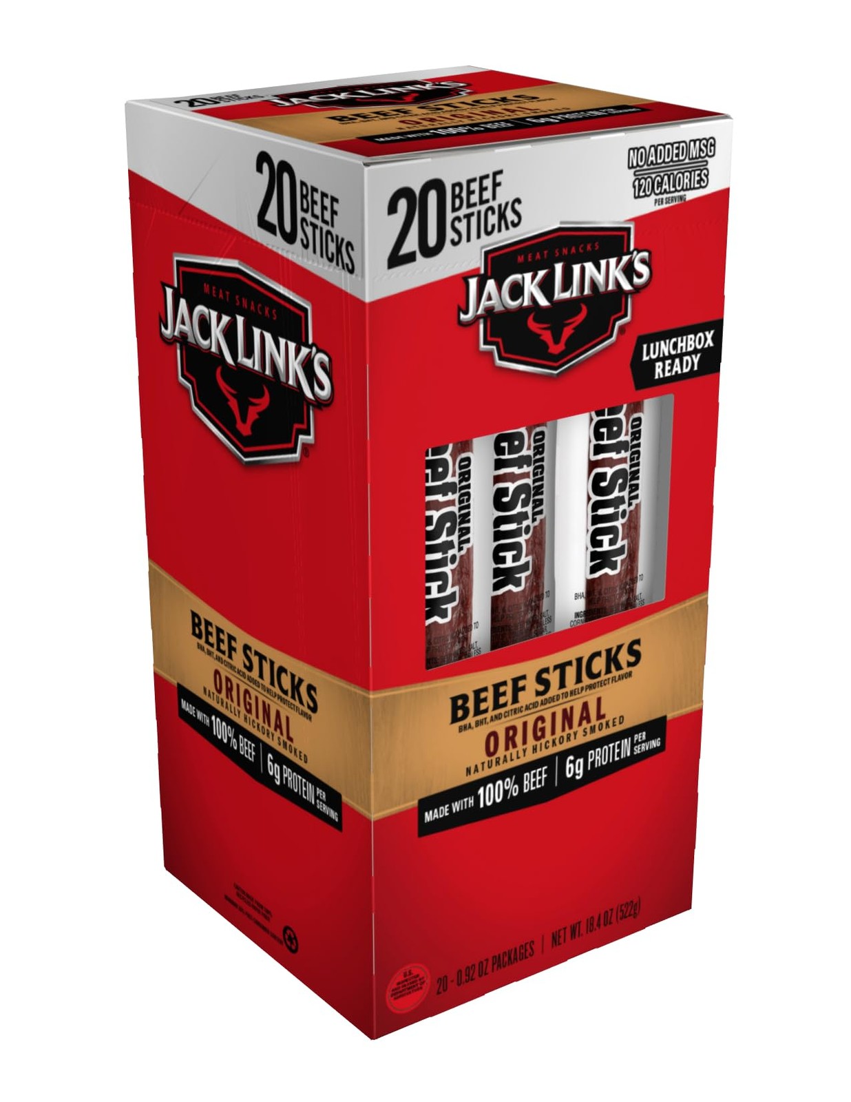 Jack Links Beef Sticks, Original – Protein Snack, Meat Stick with 6g of Prote…
