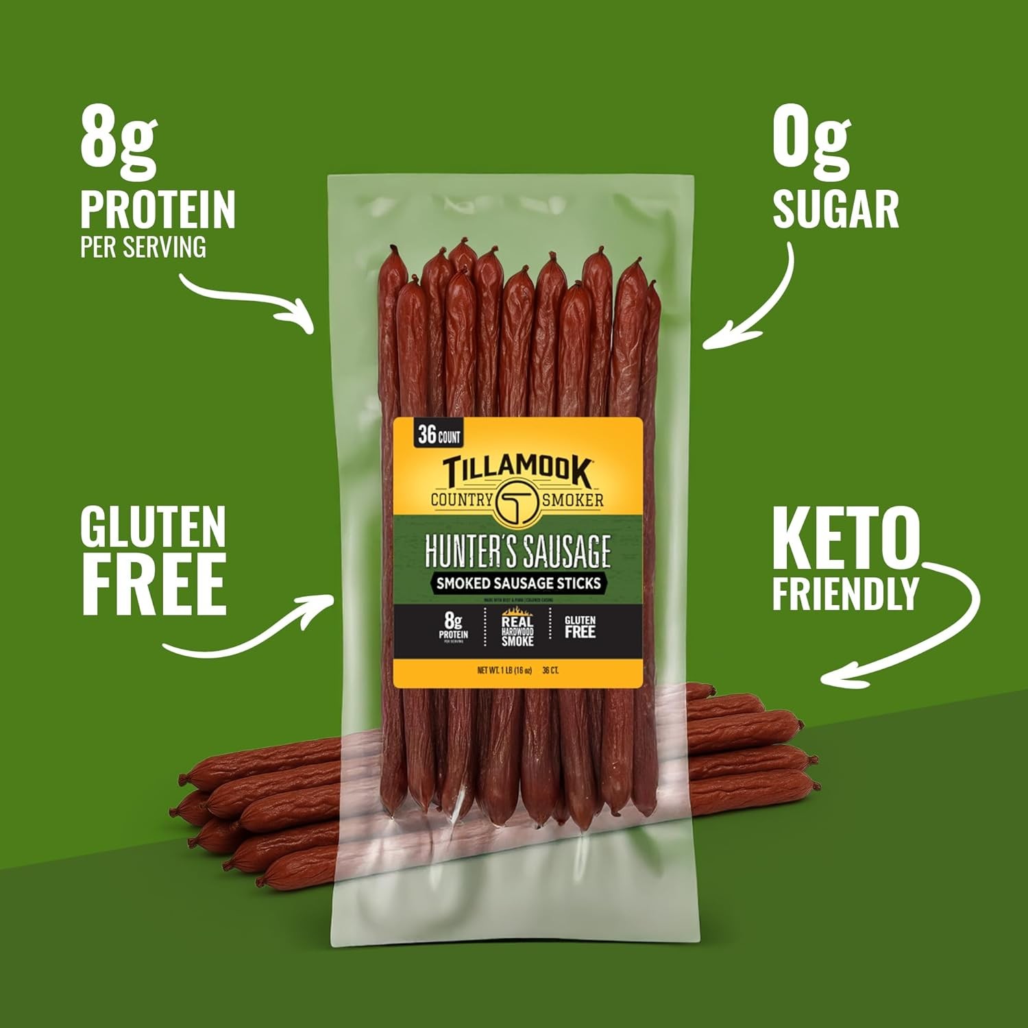Tillamook Country Smoker Smoked Sausage, Hunter’s 16 Ounce (Pack of 1)