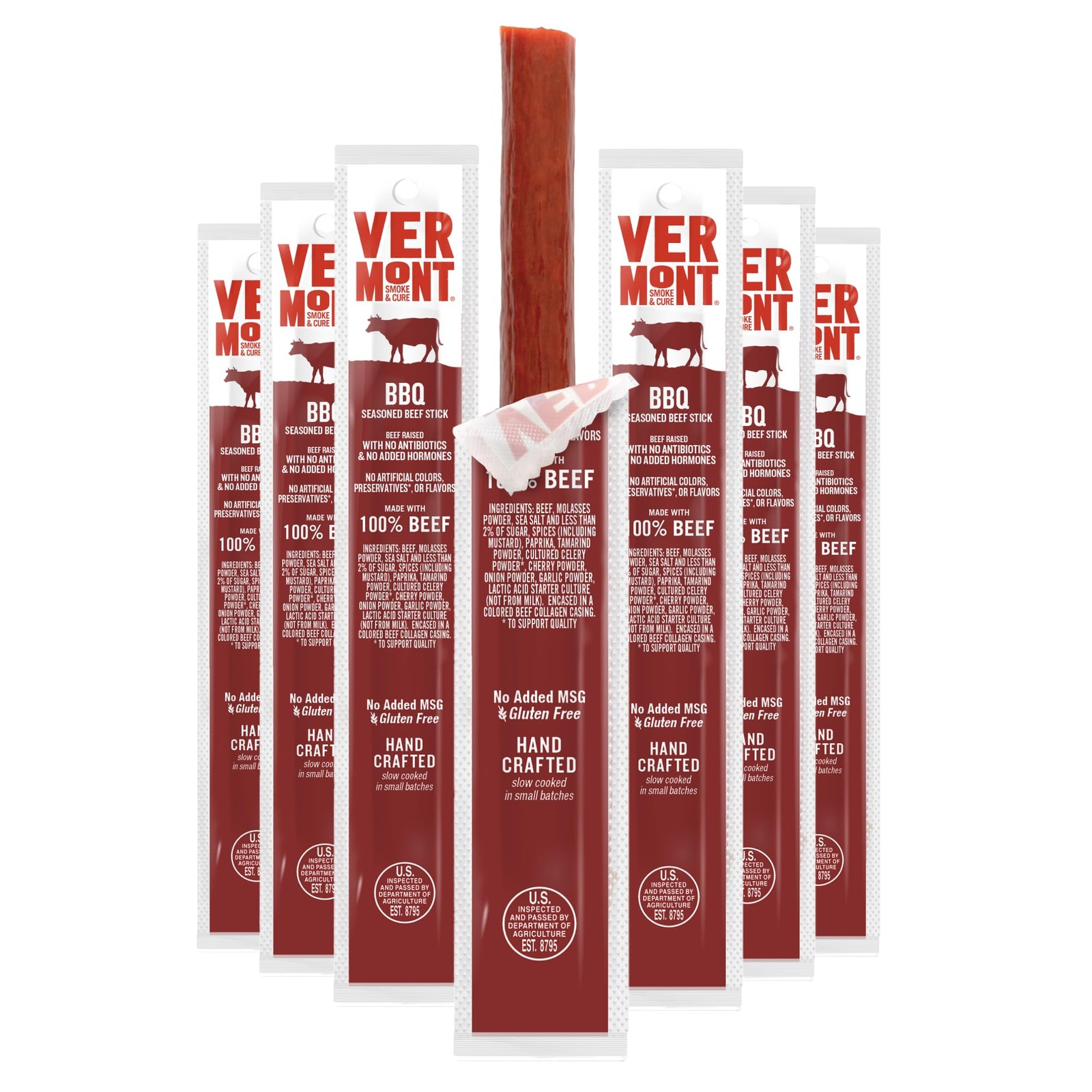 BBQ Seasoned Beef Sticks, Gluten Free, 1 Ounce (Pack of 24)