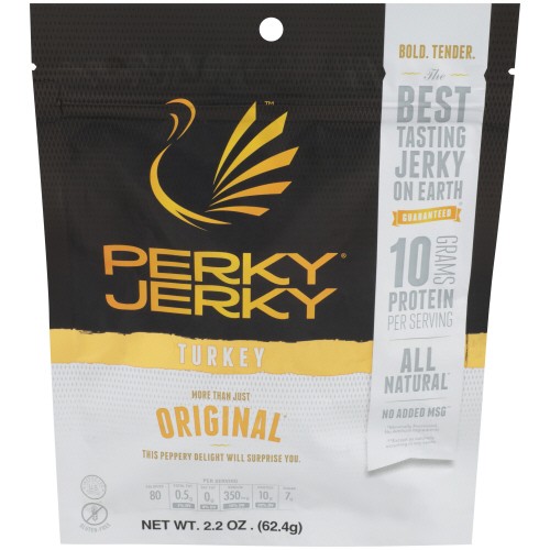 Perky Jerky Turkey Jerky Original 2.2 oz (Pack of 8)