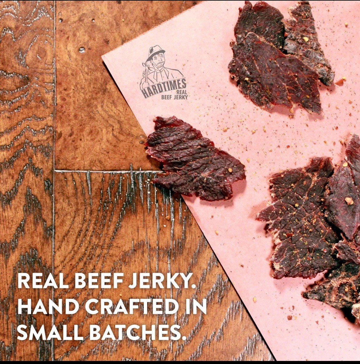 Hardtimes Handcrafted Beef Jerky – Original Flavor – 4 Pack of 2.25 oz. Bags