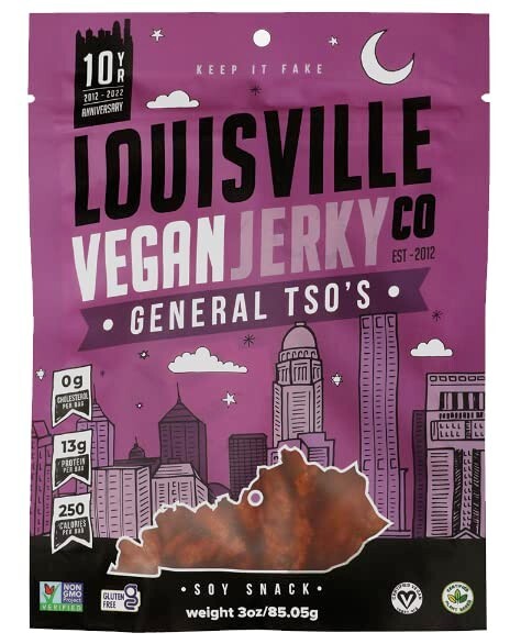 Louisville Vegan Jerky – General Tso’s – meatless, vegetarian – gift – 2/22/2025