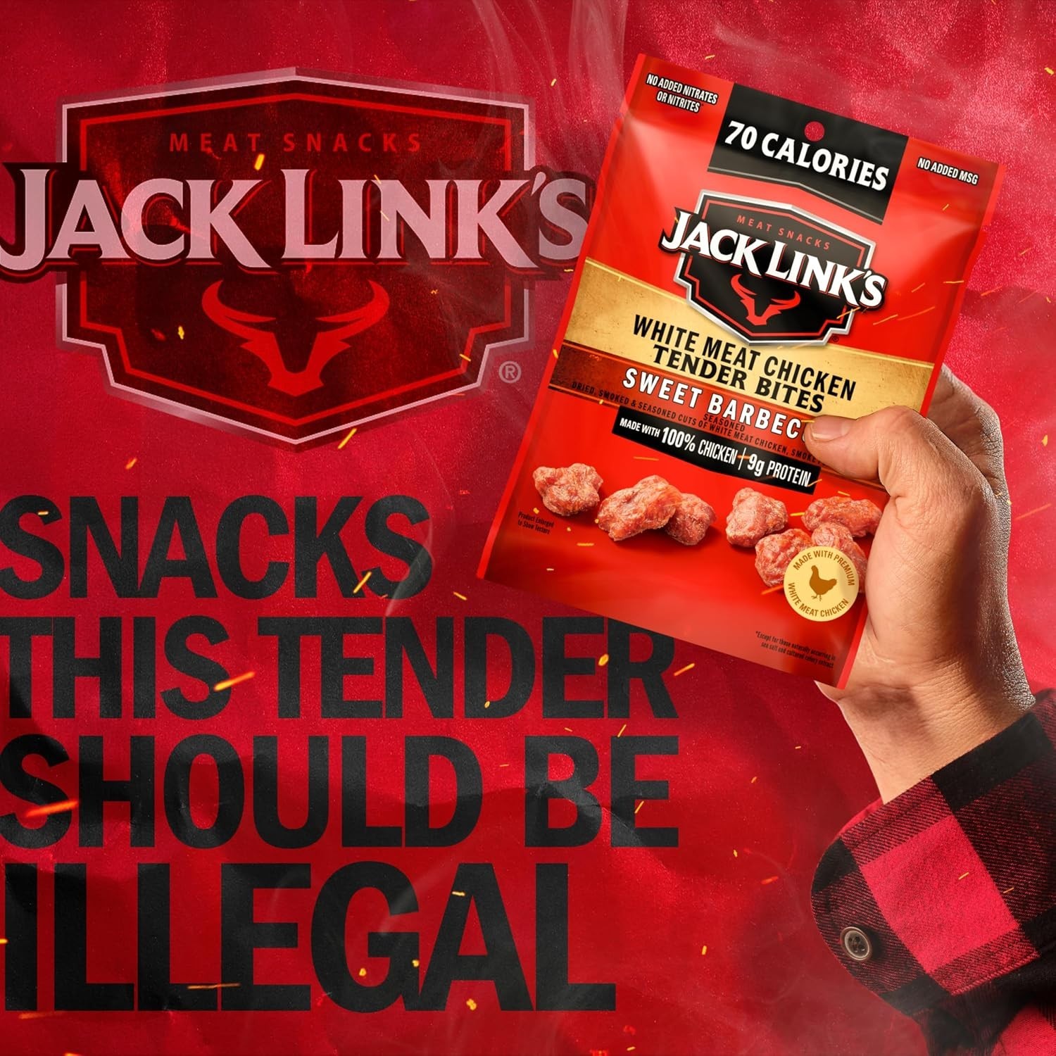 Chicken Tender Bites, Sweet BBQ, Bulk Pack – Flavorful Meat Snack for School, 9G