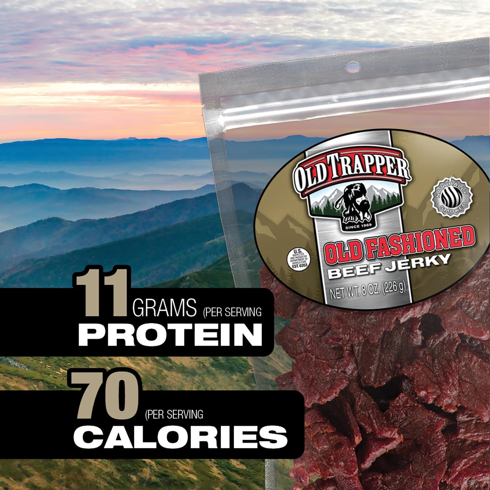Old Trapper Beef Jerky, Old-Fashioned 8 Ounce Bag, Tender 8 (Pack of 1)