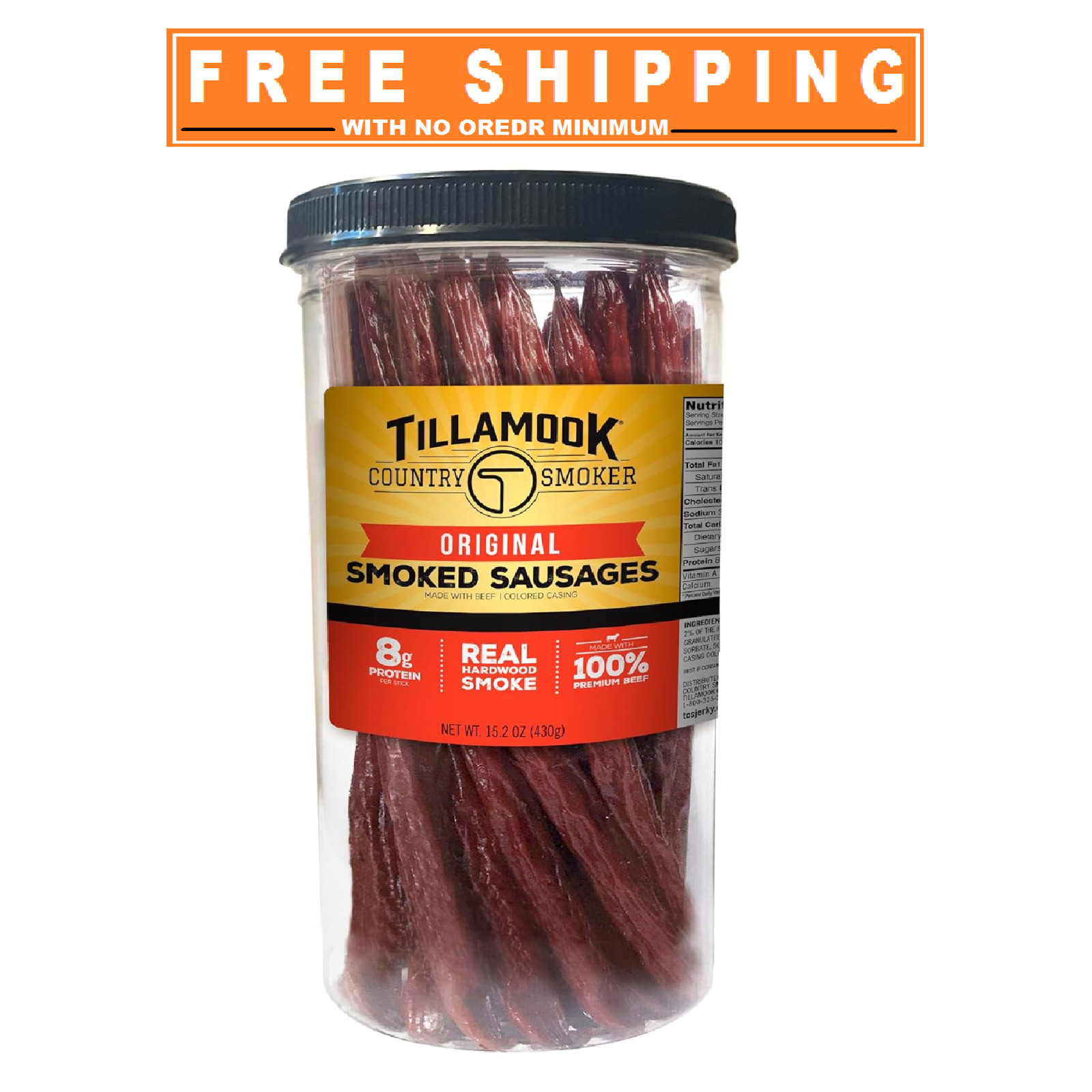 Tillamook Country Smoker Real Hardwood Smoked Sausages, Original Beef, 15.2 Oz