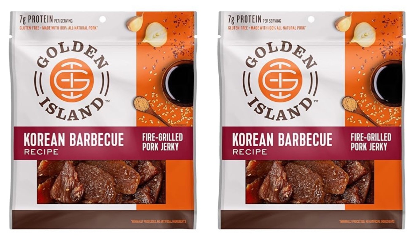 2 Packs Golden Island Korean BBQ Pork Jerky 14.5 oz Each Pack EXP 05/2027