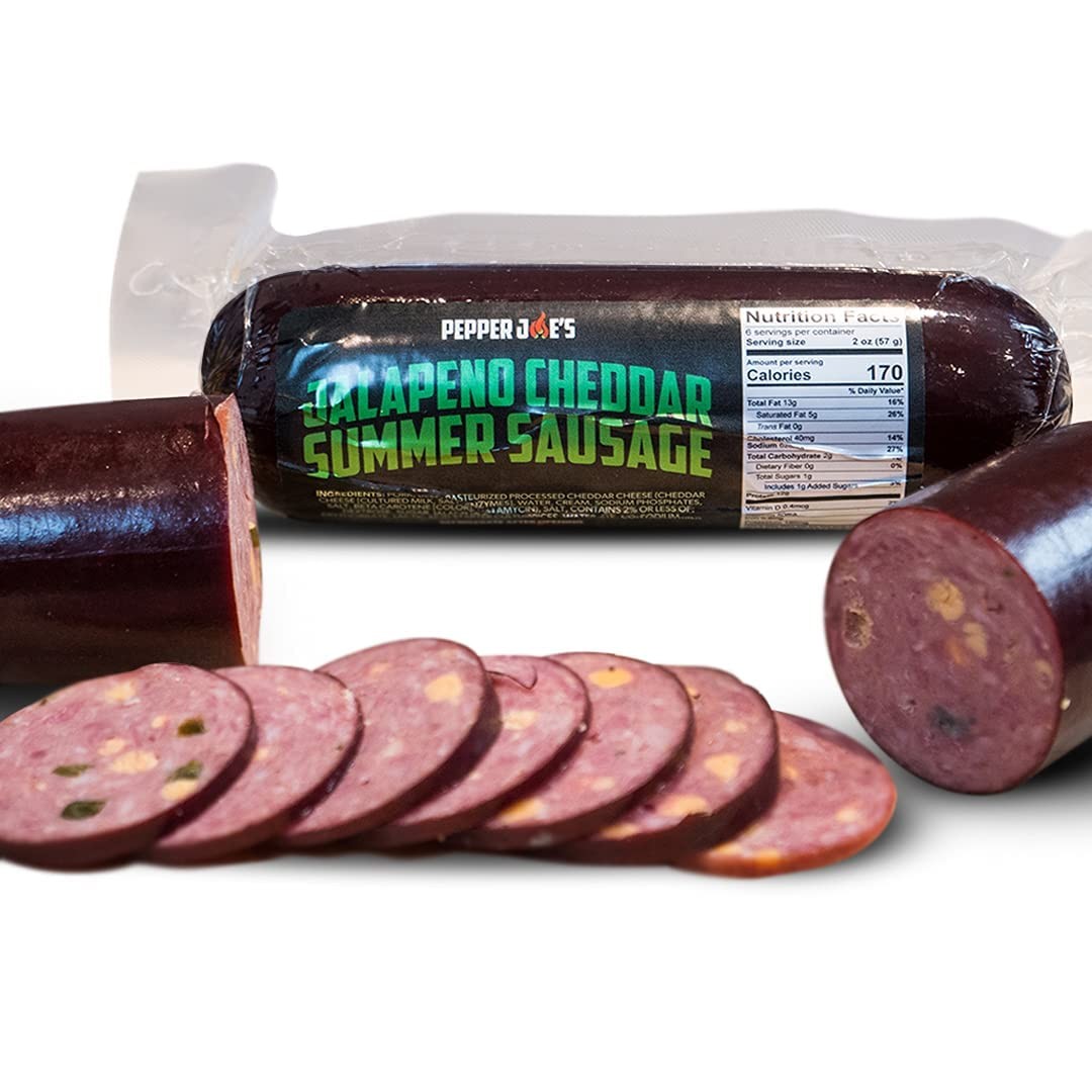 Pepper Joe’s Jalapeno Cheddar Summer Sausage – Slow Smoked Spicy Summer Sausa…