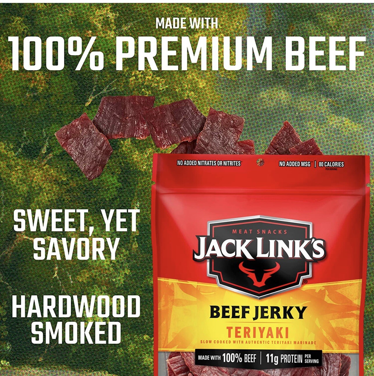 Jack Link’s Beef Jerky, Teriyaki – Flavorful Everyday Snack, 9 Oz. (Pack of 2)