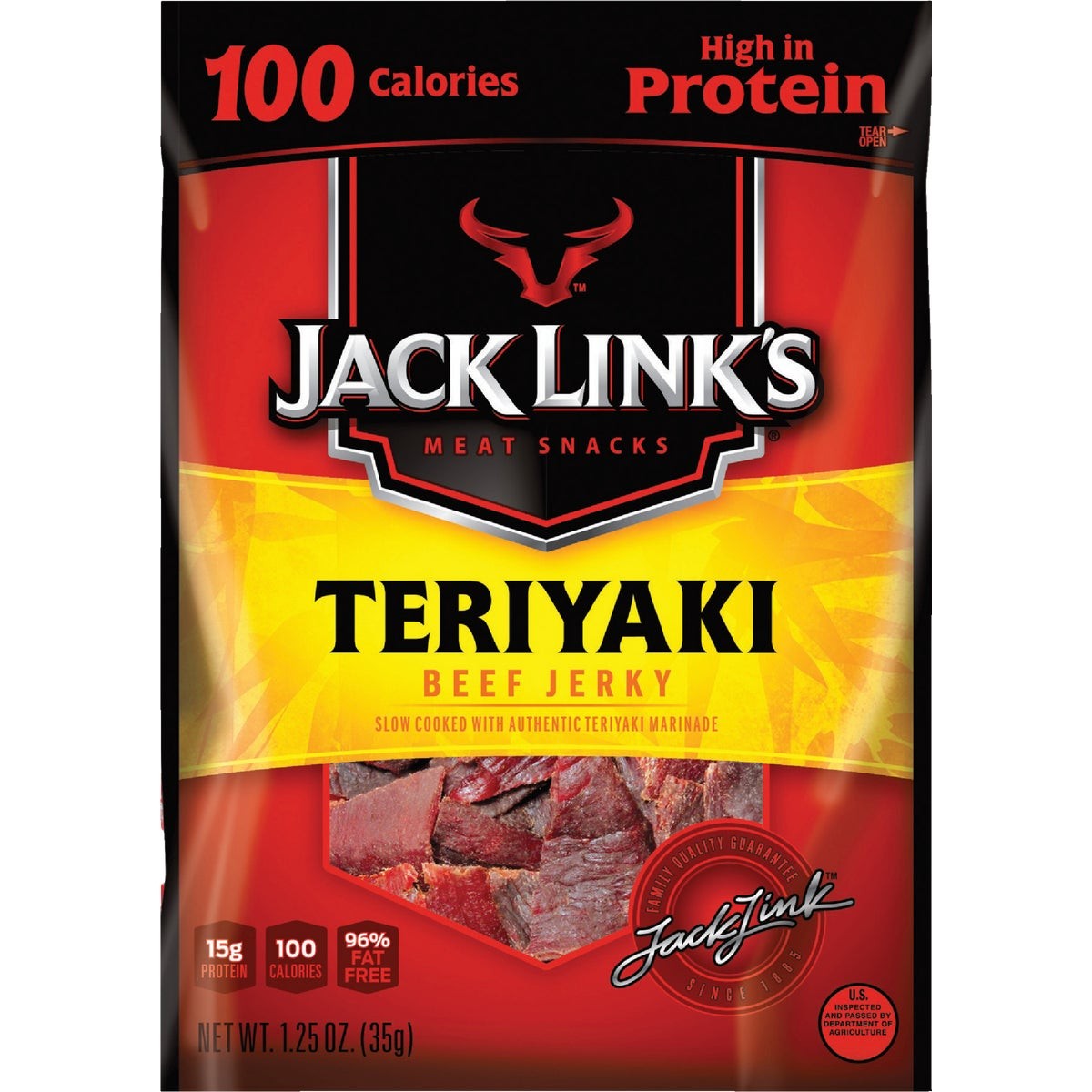 Jack Link’s 1.25 Oz. Teriyaki Beef Jerky 108424 Pack of 10 Jack Link’s 108424
