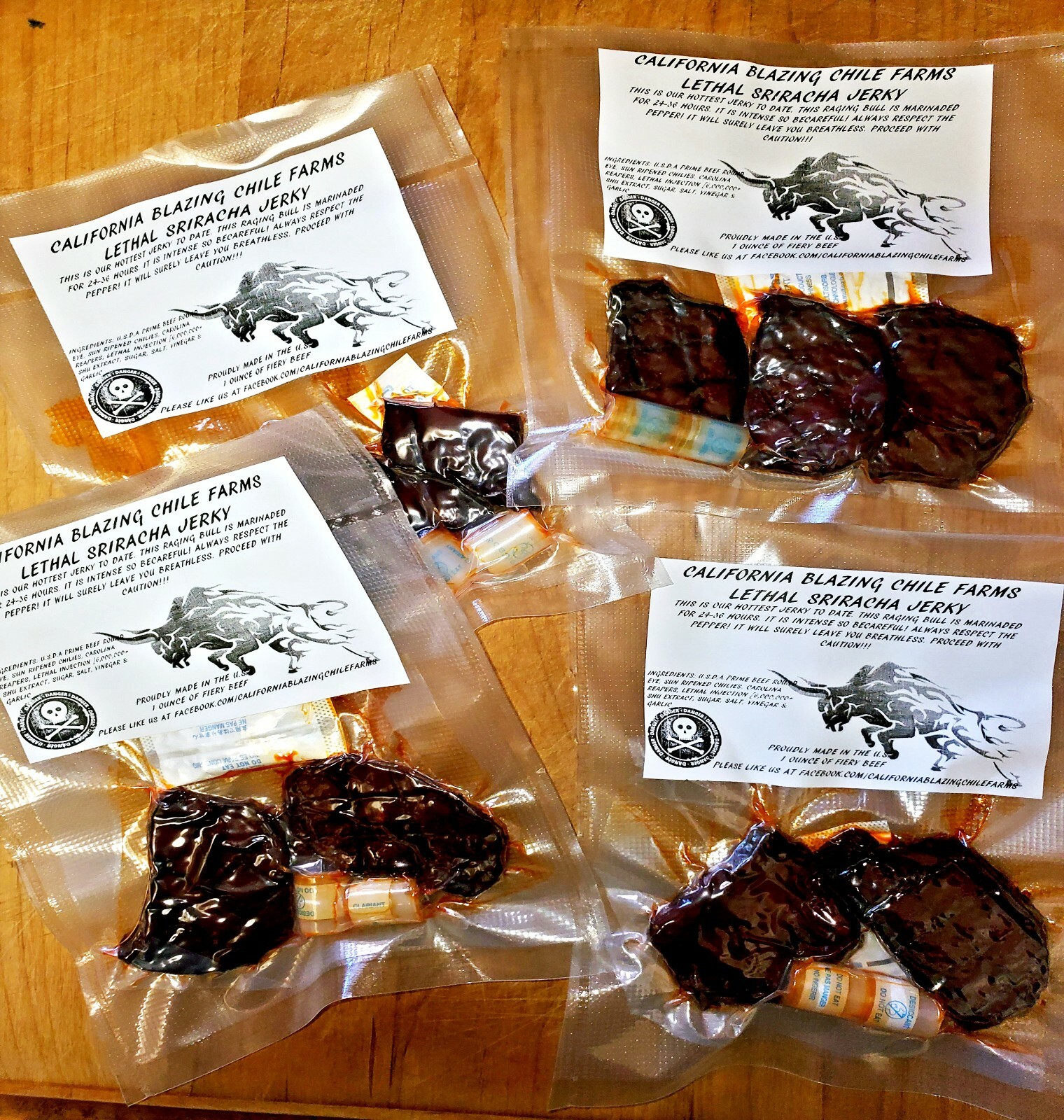 LETHAL SRIRACHA Beef Jerky 1oz. Our HOTTEST beef jerky yet. Purposefully HOT!!!