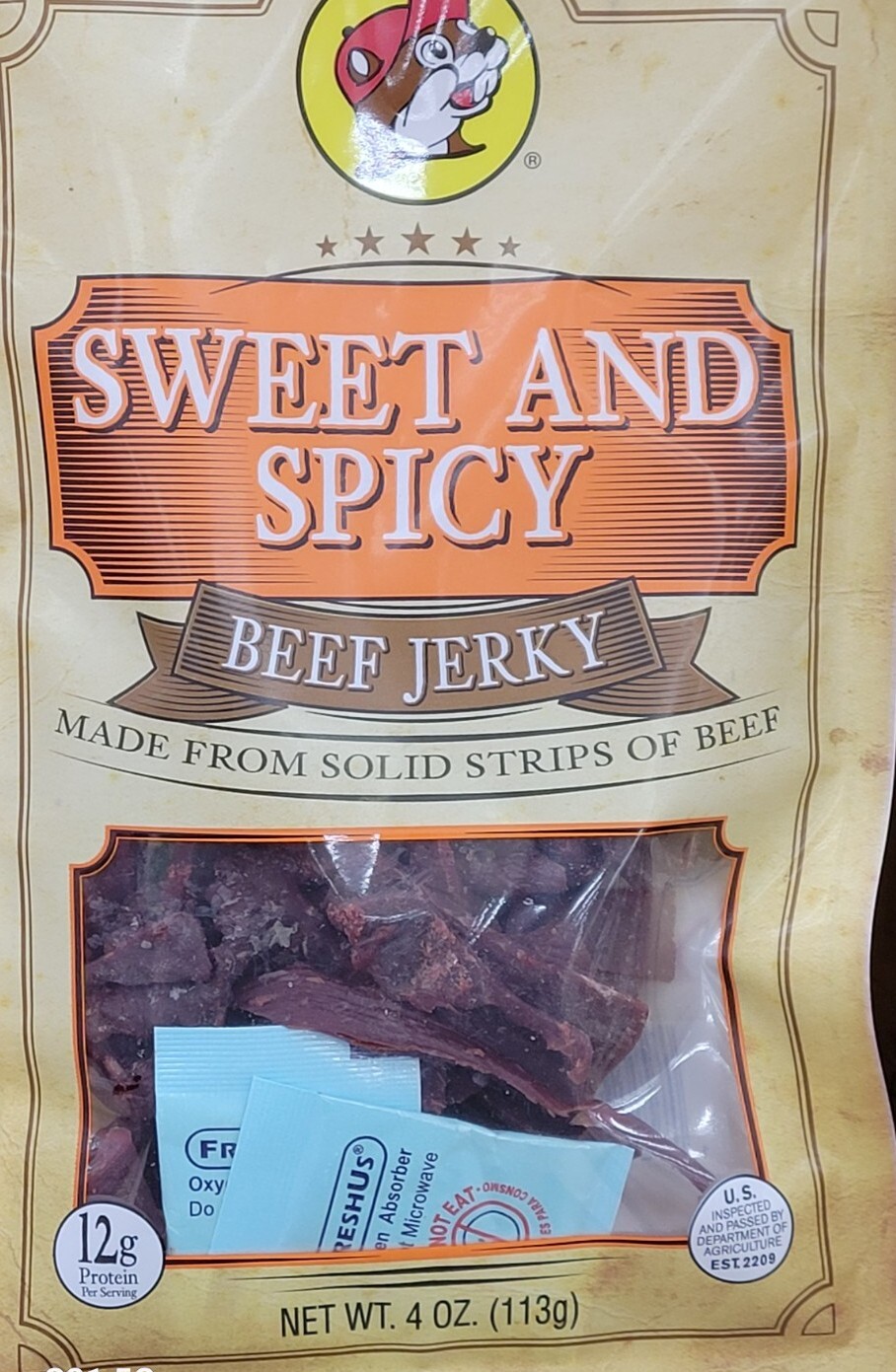 Buc-ee’s Sweet Spicy Beef Jerky 4oz Package Buc-ees Texas