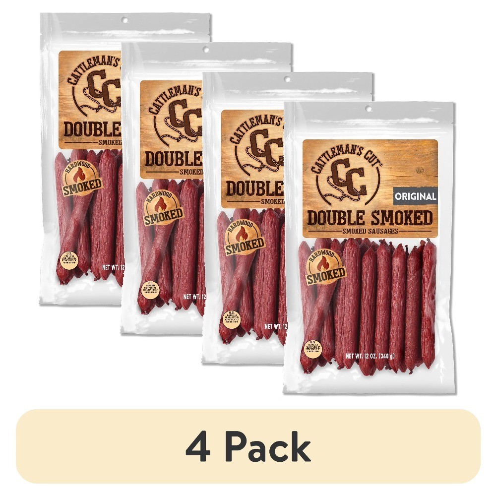 Smoked Sausages Double Smoked 12oz 4 Pack Resealable Bag Shelf-Stable