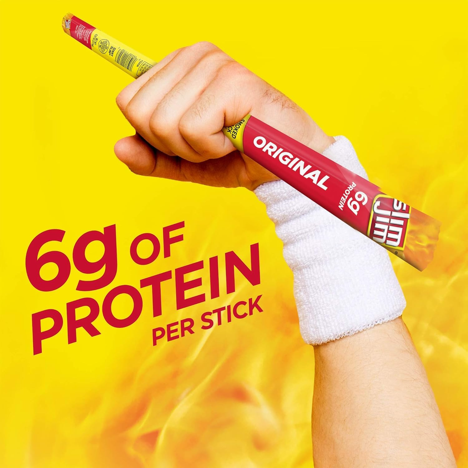 Slim Jim Giant Smoked Meat Sticks, Original Flavor, 6G Protein per Stick, 0.97 O