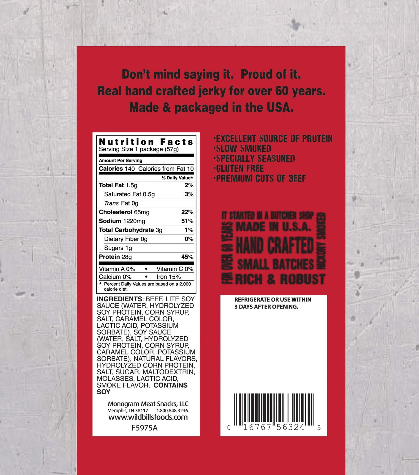 Beef Jerky Hickory Smoked From The Jar 2 Ounce Pack 3 Count