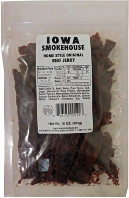 Iowa Smokehouse IS-10JN Original 10 Ounce Beef Jerky- Pack of 12