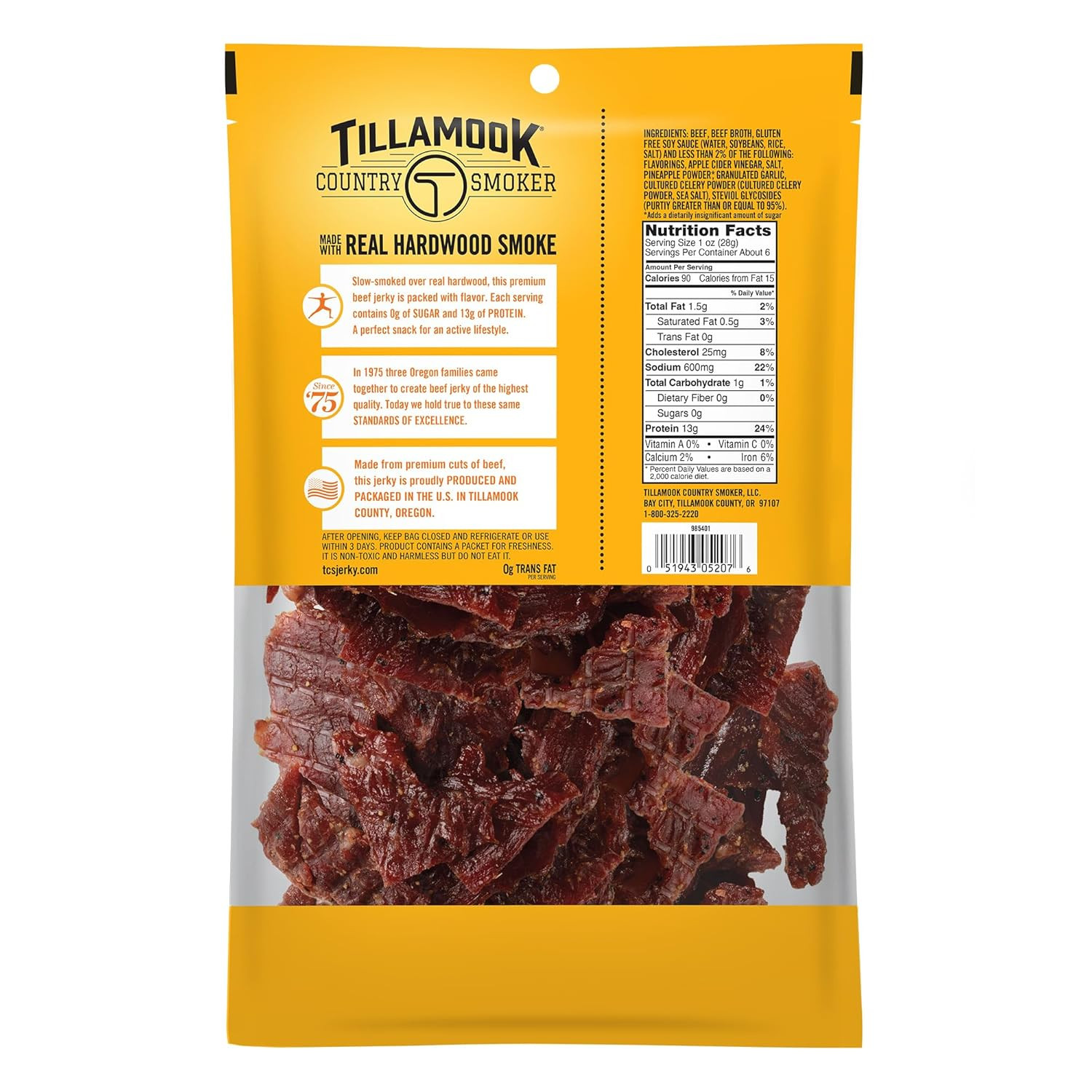 Keto Friendly Zero Sugar Beef Jerky, Teriyaki, 6.5 Ounce