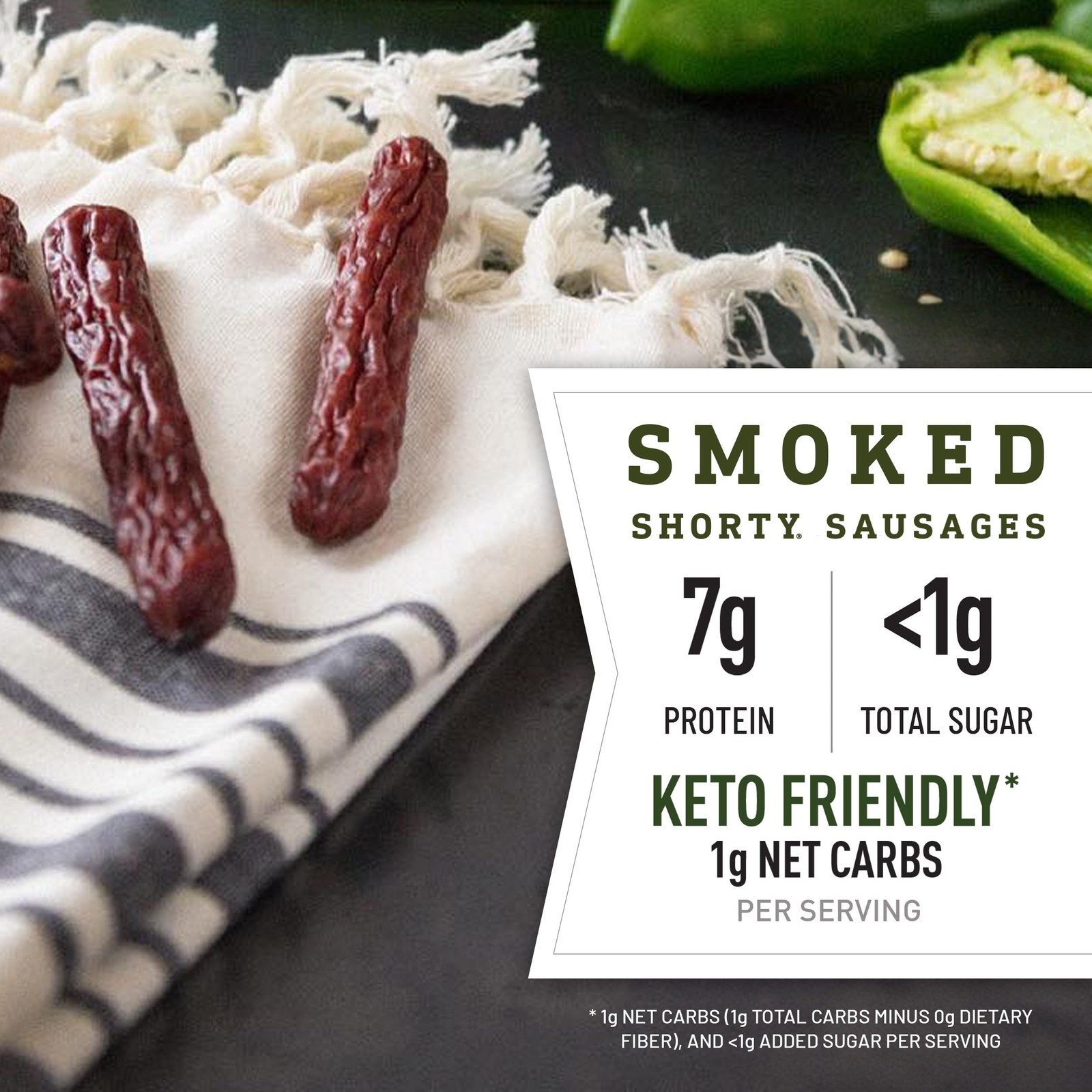 Duke’s Pork Hatch Green Chile Smoked Shorty Sausages, 7g Protein 17.504 oz