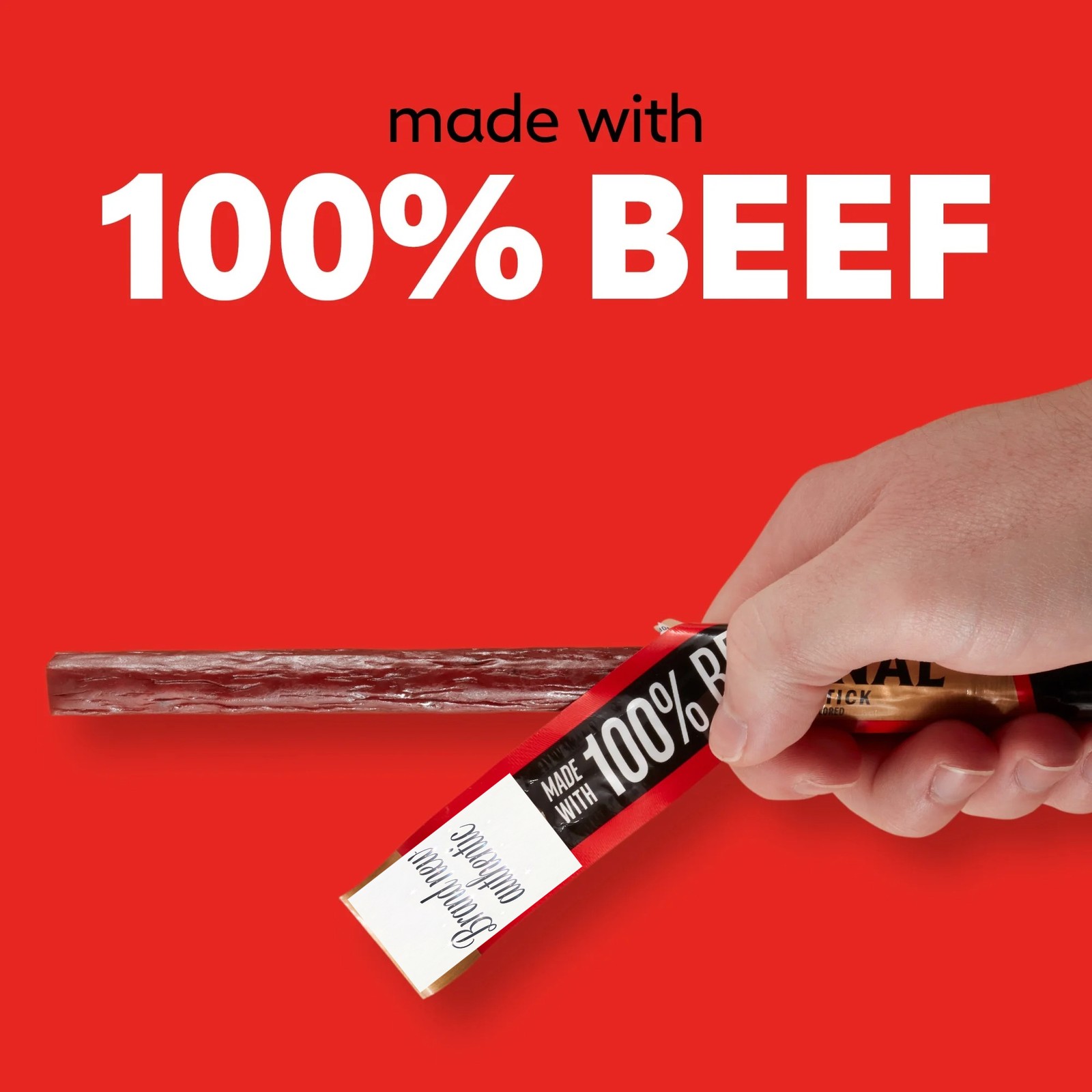 (10 pack) Beef Sticks, 100% Beef, Original, 12g Protein per Stick, 0.92 oz Stick