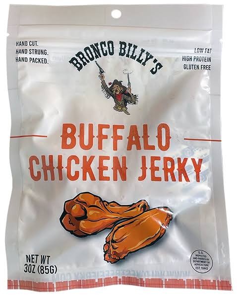 Bronco Billy’s – Buffalo Chicken Jerky Buffalo Type Snack One 3 oz. Bag