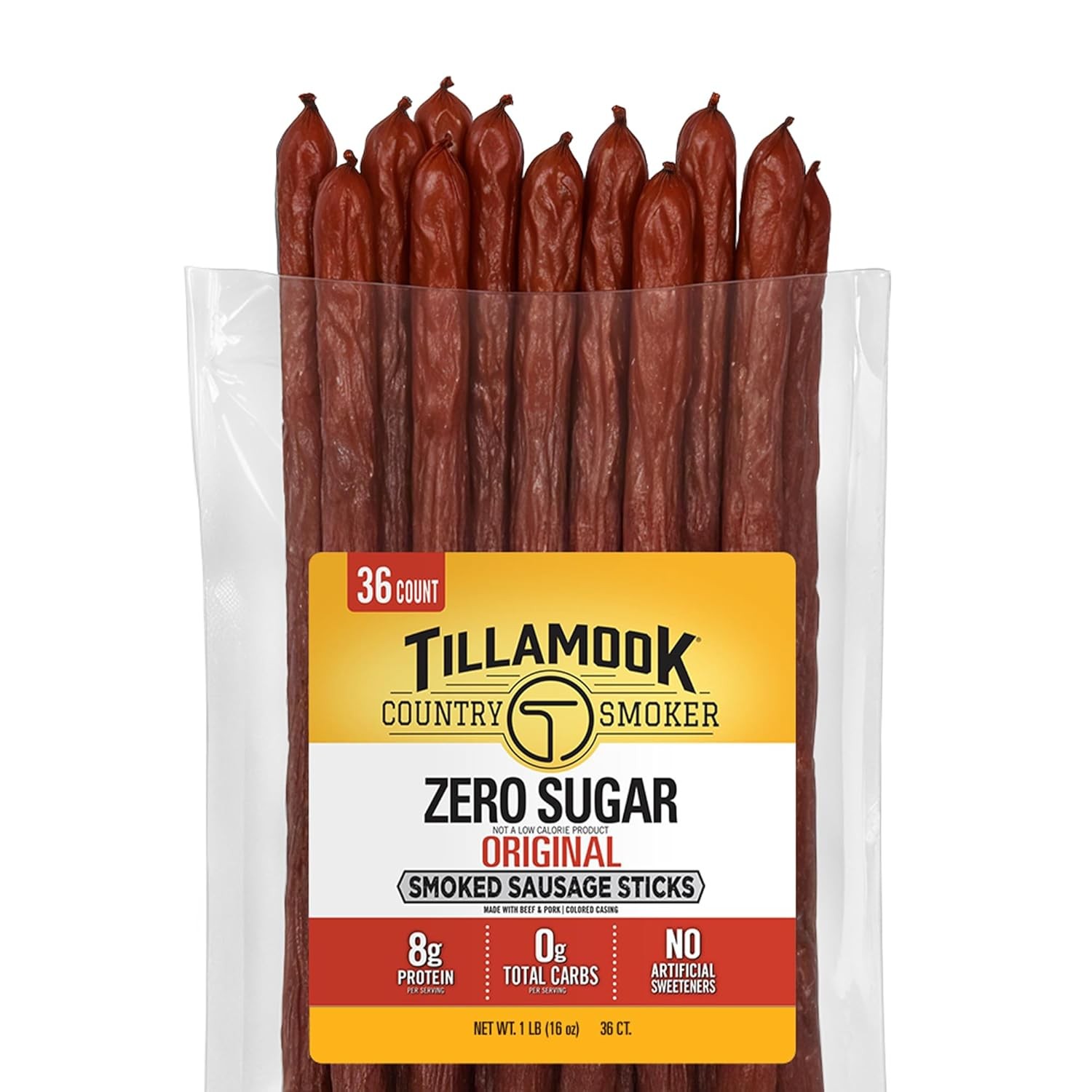 Tillamook Smoked Sausage Zero Sugar Original 16 Ounce Country Smoker Sausage