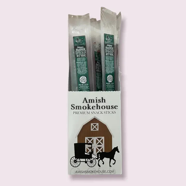 Amish Smokehouse Beef Smokie’s, Jalapeno, 21 Ct Individually Wrapped