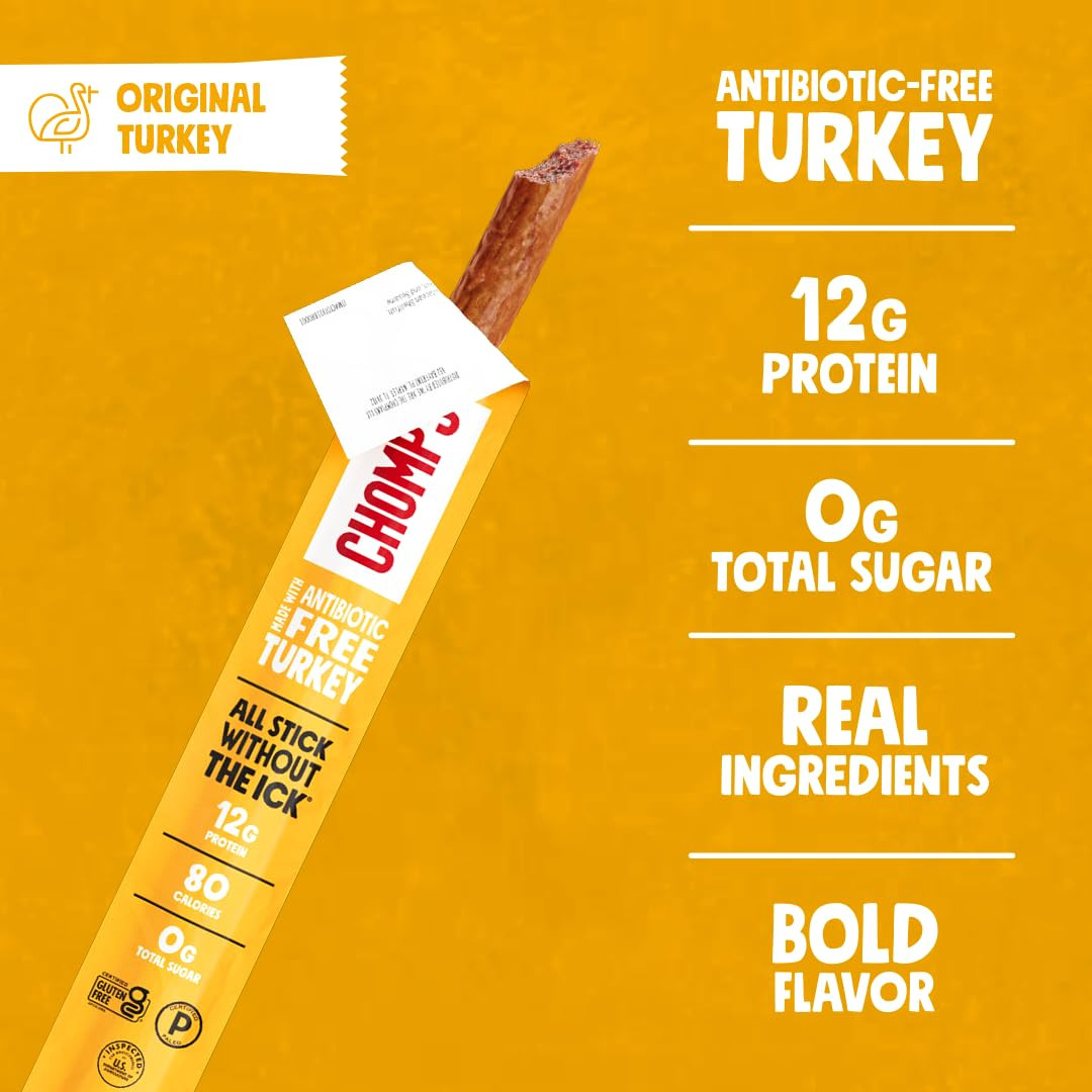 Original Turkey Jerky Meat Snack Sticks 10-Pack – Keto, Paleo, Low Carb, Whole30